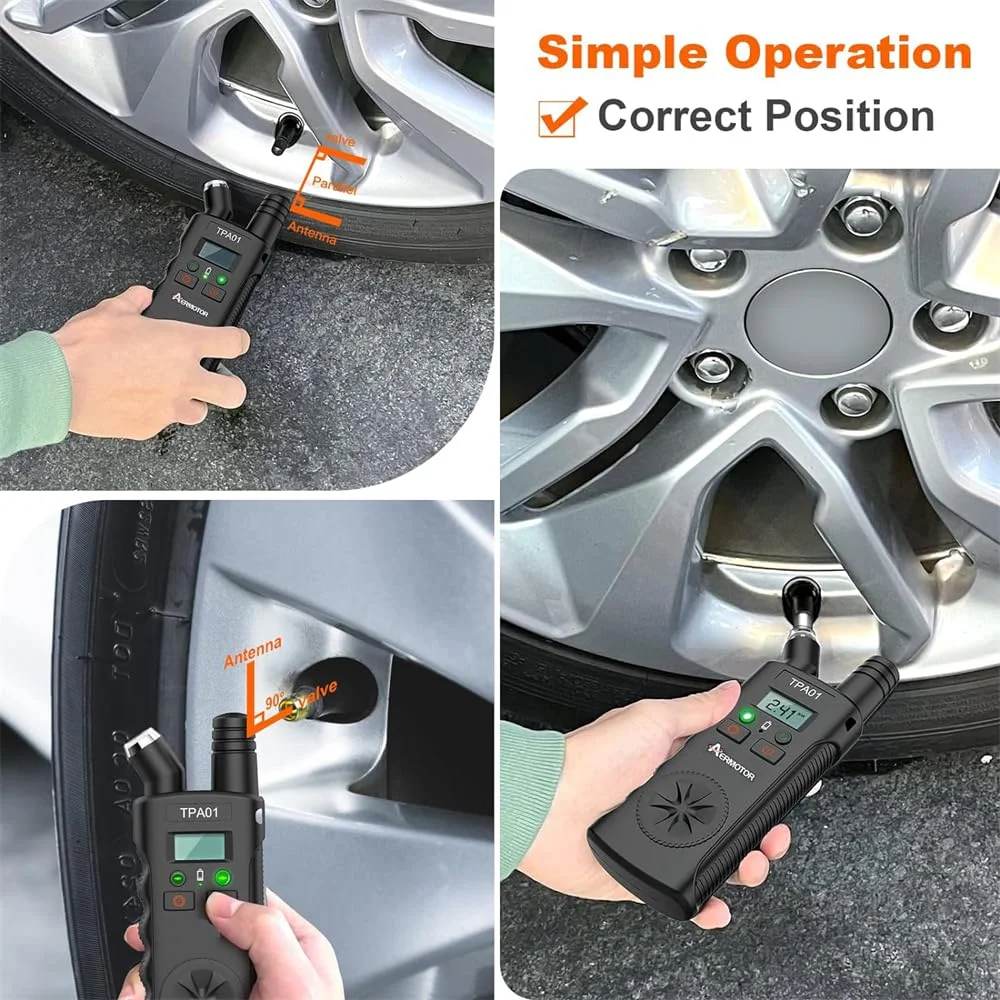 ابزار تنظیم مجدد سنسور TPMS آزونی TPA01 برای جنرال موتورز، فشارسنج دیجیتال تایر، 150 PSI، تنظیم مجدد سنسورها برای جنرال موتورز (مشکی)