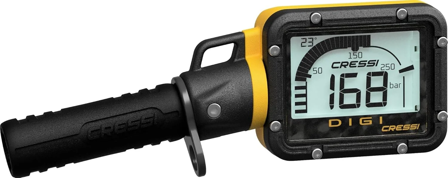 کنسول غواصی فشارسنج دیجیتال کرسی مدل Digi، زرد، BAR کنسول غواصی فشارسنج دیجیتال کرسی مدل Digi، زرد، BAR