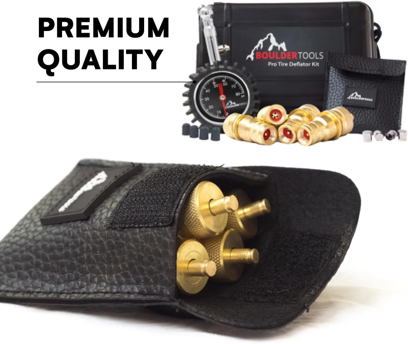 ابزار تنظیم باد تایر Boulder Tools - فشارسنج 80 PSI - قابل تنظیم، اتوماتیک برای خودرو، کامیون و موتورسیکلت. تنظیم کننده باد تایر عالی با فشارسنج برای بهترین تجربه آفرود