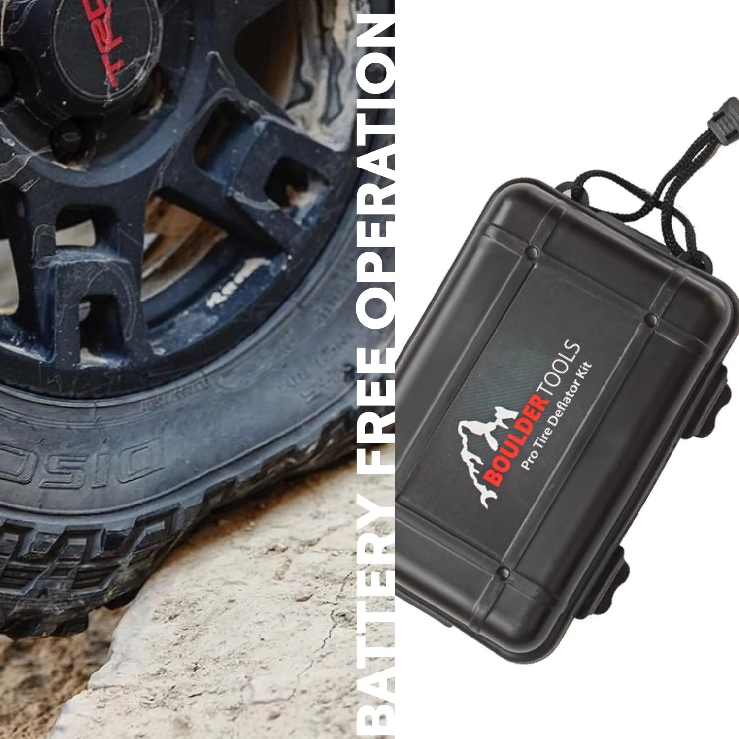 ابزار تنظیم باد تایر Boulder Tools - فشارسنج 80 PSI - قابل تنظیم، اتوماتیک برای خودرو، کامیون و موتورسیکلت. تنظیم کننده باد تایر عالی با فشارسنج برای بهترین تجربه آفرود