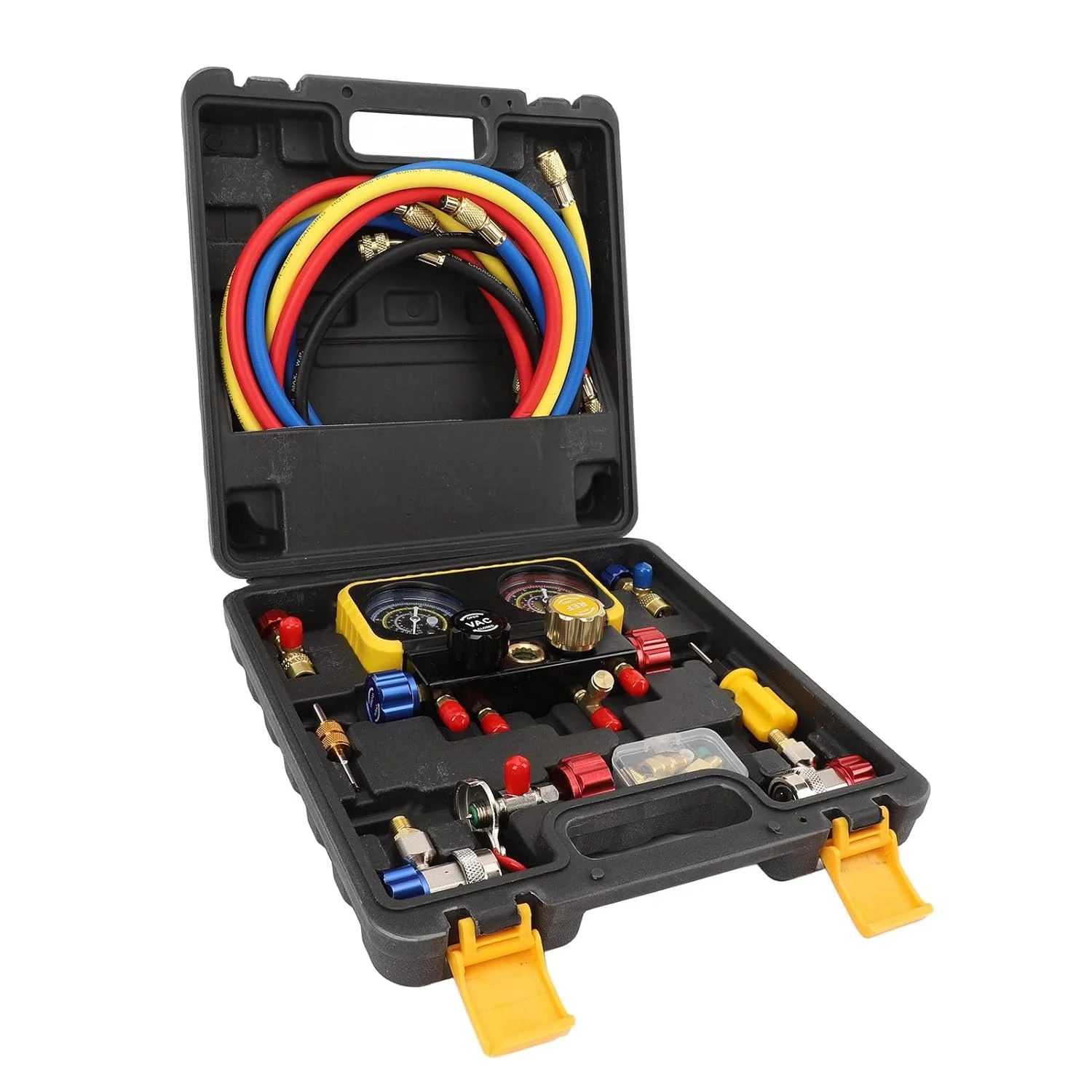 ابزار سنجش فشار منیفولد حرفه ای Cryfokt AC با شیرهای ایمنی R410a و R22، مناسب برای مبردهای R410a R22 R134a