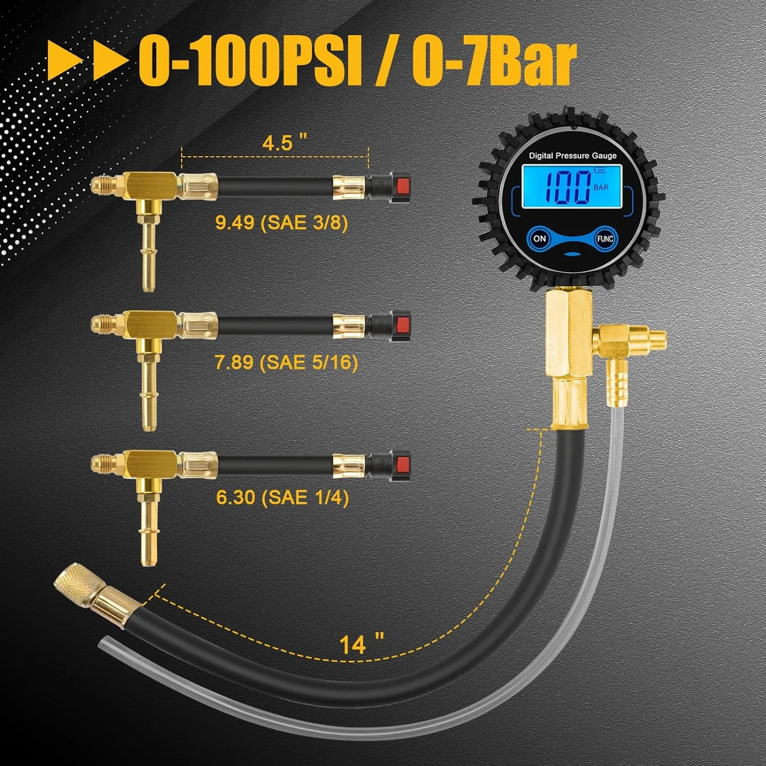 کیت تست فشار سوخت دیجیتال BETOOLL - گیج فشار سوخت 0-300 PSI با اتصالات خط سوخت 9.49، 7.89، 6.30 کیت ابزار تست خودرو کیت تست فشار سوخت دیجیتال BETOOLL - گیج فشار سوخت 0-300 PSI با اتصالات خط سوخت 9.49، 7.89، 6.30 کیت ابزار تست خودرو