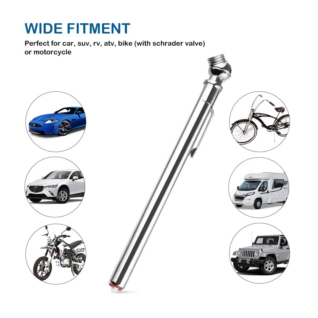 گیج فشار تایر مدادی DELFINO 50 Psi، بسته 2 عددی، دارای شیر تخلیه یکپارچه، چاک و میله نشانگر ABS