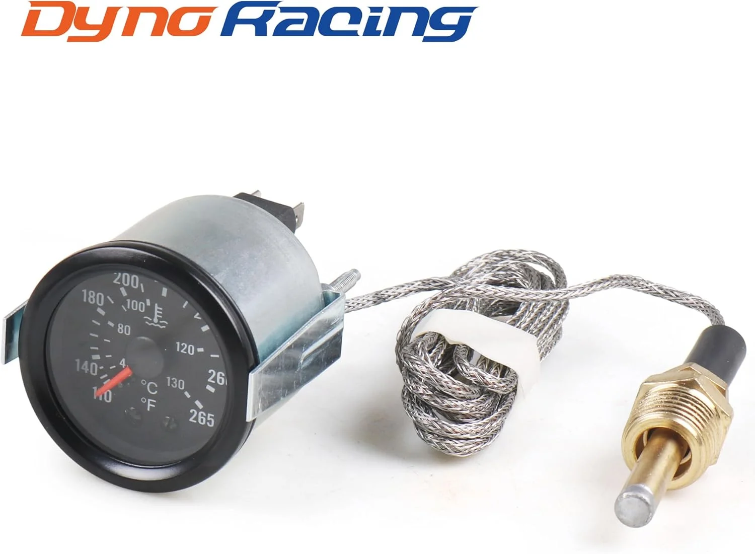 دما سنج آب خودرو Dyno Racing، 52 میلی متری، نشانگر مکانیکی، نور زرد، 12 ولت، به همراه سنسور NPT 1/2 دما سنج آب خودرو Dyno Racing، 52 میلی متری، نشانگر مکانیکی، نور زرد، 12 ولت، به همراه سنسور NPT 1/2