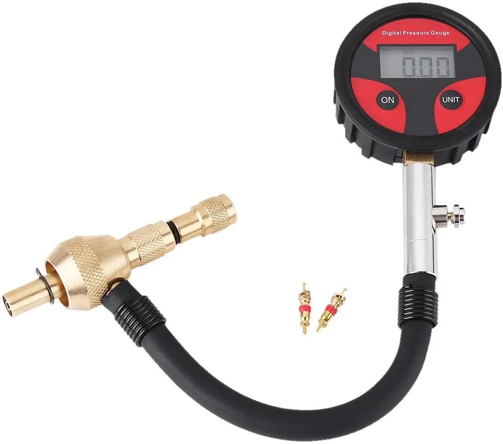 فشارسنج دیجیتال تایر، فشارسنج دیجیتال LCD تایر خودرو، موتور سیکلت، دوچرخه، کامیون به همراه هسته تایر فشارسنج دیجیتال تایر، فشارسنج دیجیتال LCD تایر خودرو، موتور سیکلت، دوچرخه، کامیون به همراه هسته تایر