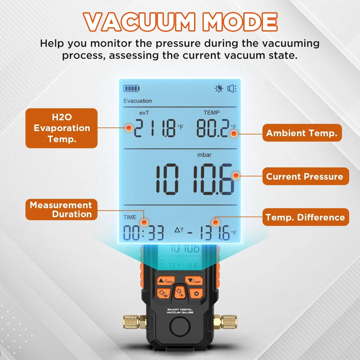 گیج خلاء دیجیتال HVAC گیج خلاء دیجیتال HVAC