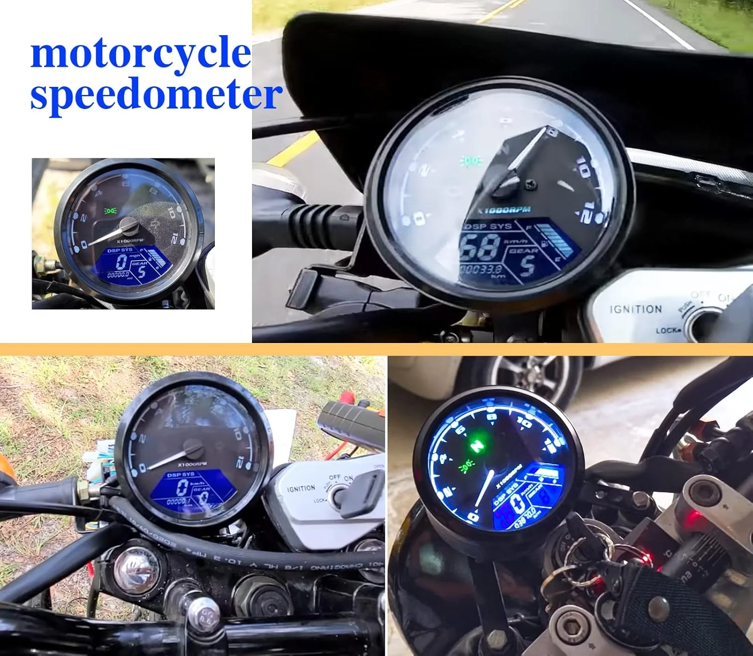 سرعت سنج دیجیتال موتور سیکلت، سرعت سنج دیجیتال جهانی موتور سیکلت با نمایشگر چراغ نشانگر چند منظوره، نمایشگر LCD، ضد آب سرعت سنج دیجیتال موتور سیکلت، سرعت سنج دیجیتال جهانی موتور سیکلت با نمایشگر چراغ نشانگر چند منظوره، نمایشگر LCD، ضد آب