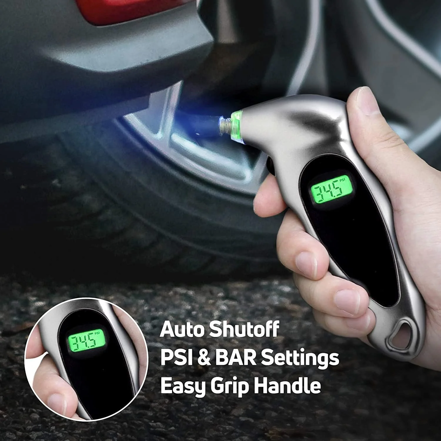 فشارسنج دیجیتال بادی تایر با نور پس زمینه - تایر های خود را با دقت پر کنید فشارسنج دیجیتال بادی تایر با نور پس زمینه - تایر های خود را با دقت پر کنید