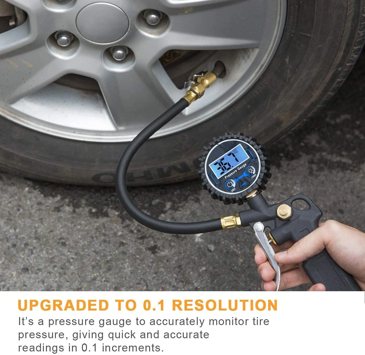 تنظیم کننده دیجیتال باد تایر با گیج فشار، سری بادی 250 PSI و لوازم جانبی کمپرسور، مقاوم با شیلنگ لاستیکی و اتصال سریع برای وضوح نمایش 0.1 تنظیم کننده دیجیتال باد تایر با گیج فشار، سری بادی 250 PSI و لوازم جانبی کمپرسور، مقاوم با شیلنگ لاستیکی و اتصال سریع برای وضوح نمایش 0.1