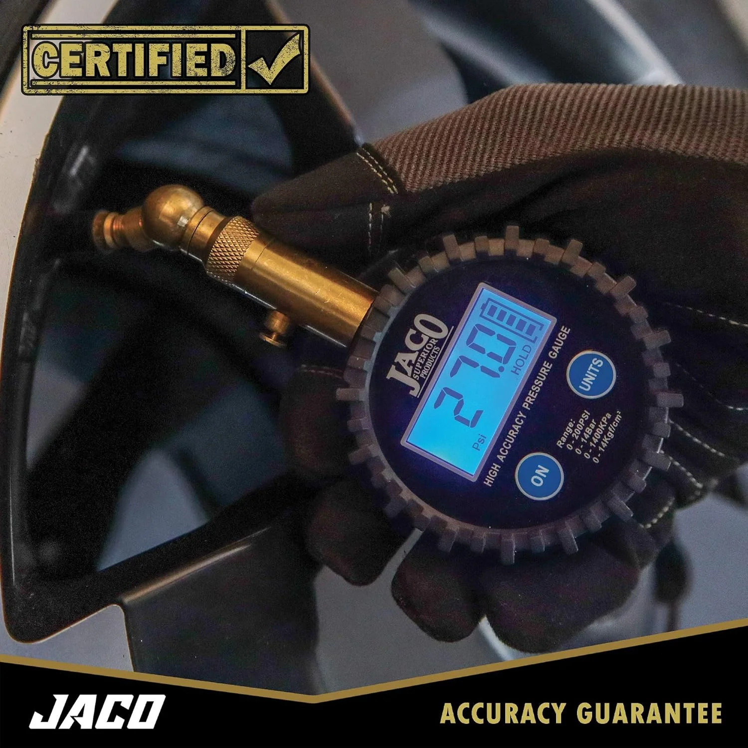 فشارسنج دیجیتال تایر JACO Elite - دقت حرفه ای - 100 PSI فشارسنج دیجیتال تایر JACO Elite - دقت حرفه ای - 100 PSI