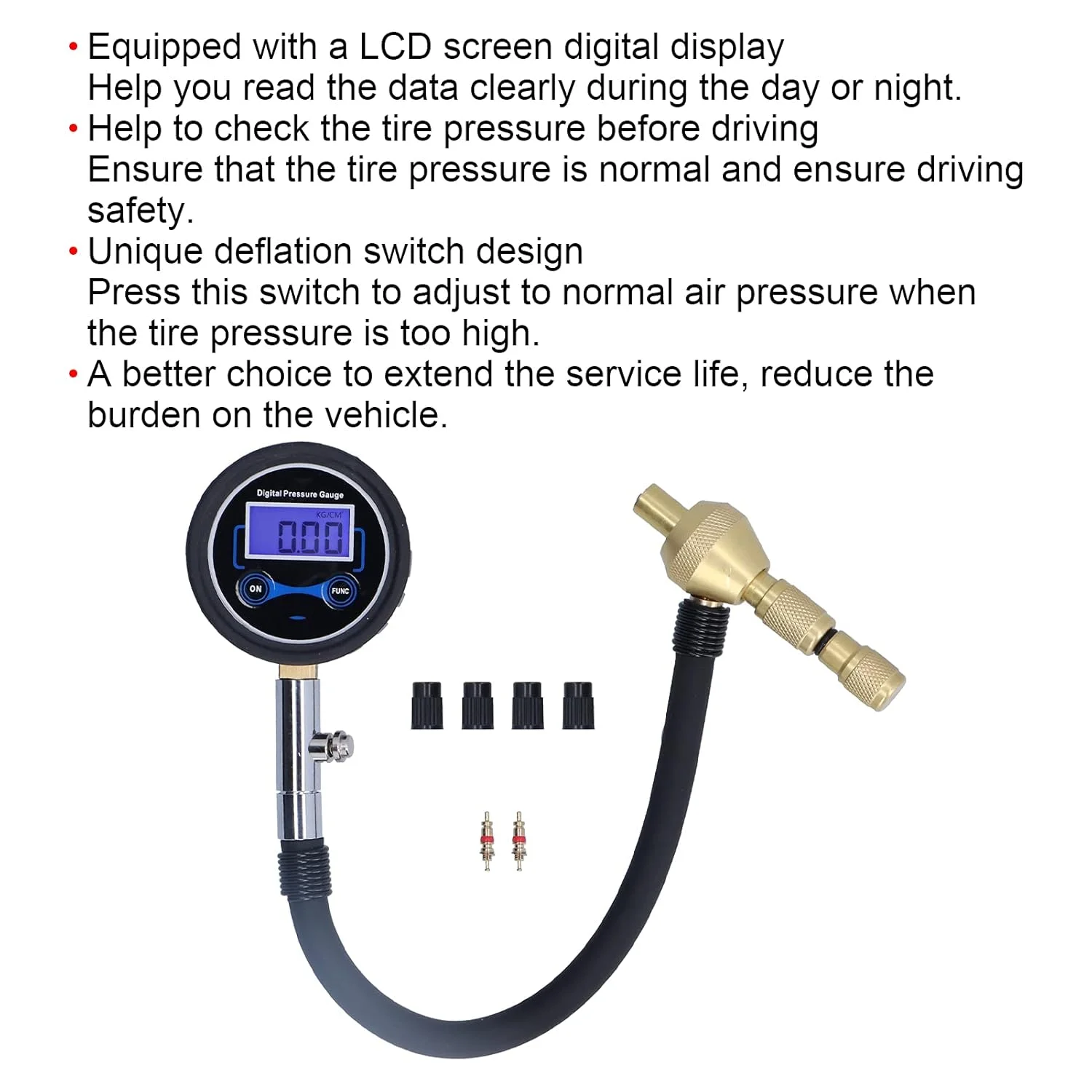 فشارسنج باد تایر و تخلیه کننده هوا Jeankak، مناسب برای بررسی فشار باد لاستیک خودرو فشارسنج باد تایر و تخلیه کننده هوا Jeankak، مناسب برای بررسی فشار باد لاستیک خودرو