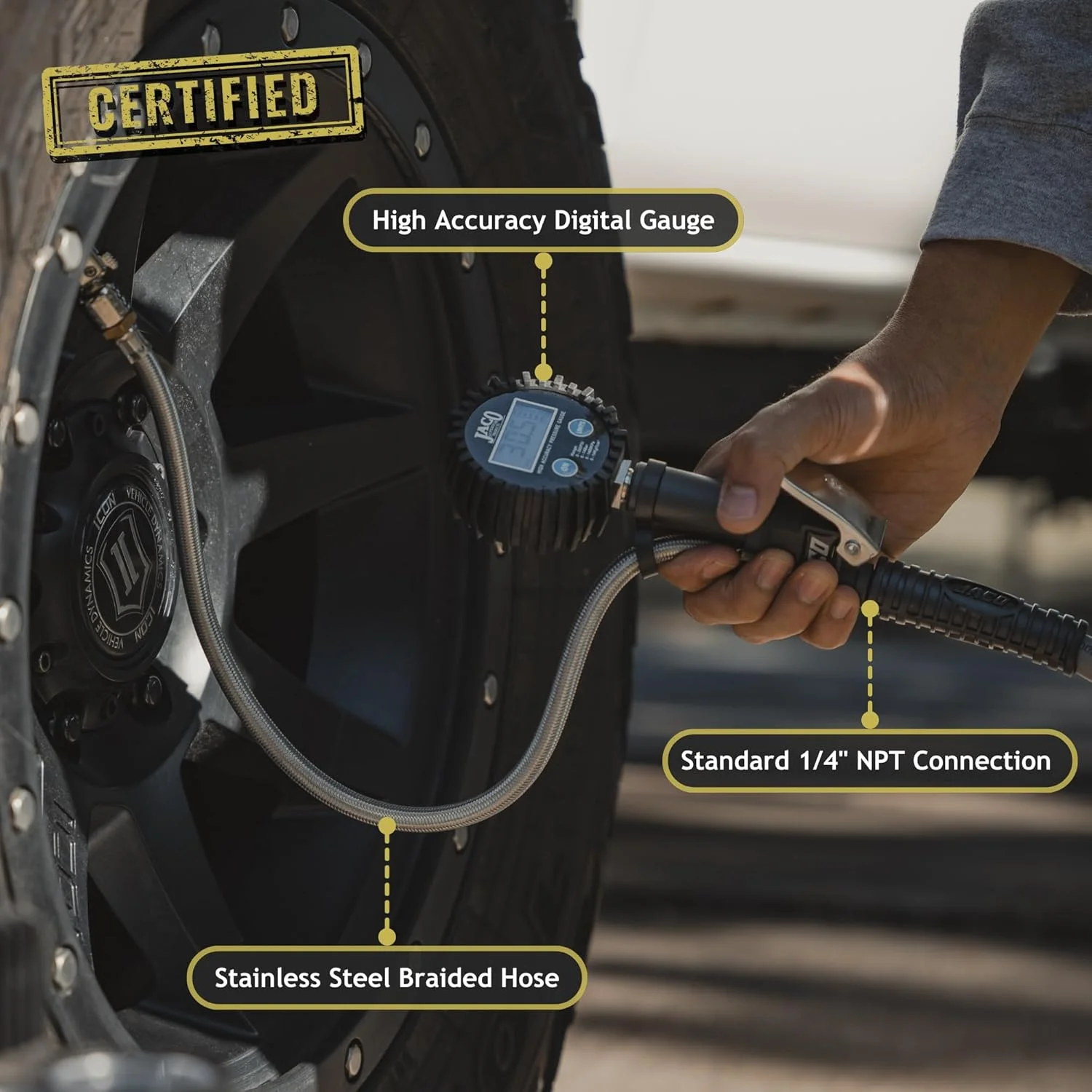 فلومتر دیجیتال فشارسنج تایر JACO Superior Products FlowPro - 200 PSI فلومتر دیجیتال فشارسنج تایر JACO Superior Products FlowPro - 200 PSI