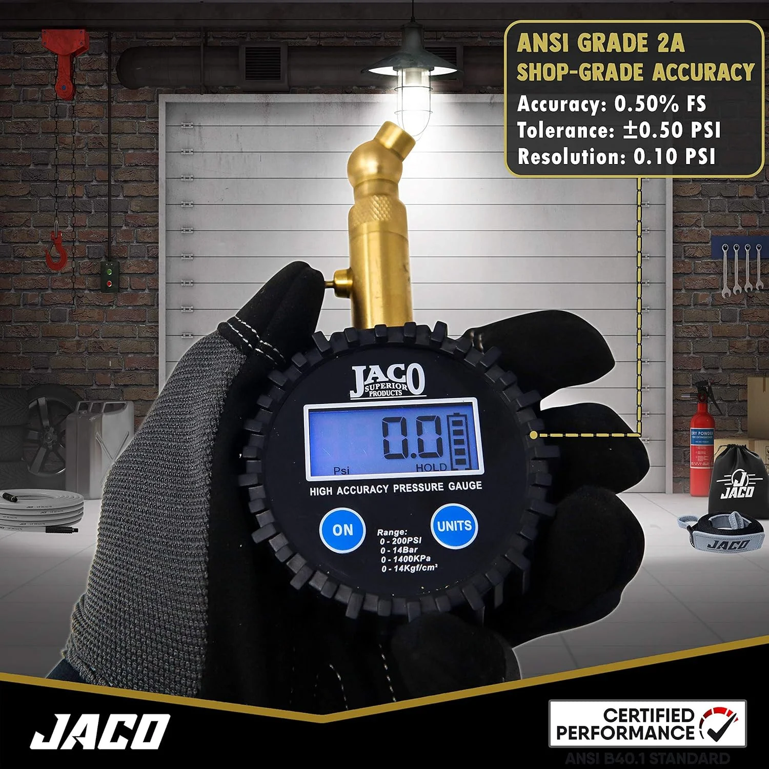 فشارسنج دیجیتال تایر JACO Elite - دقت حرفه ای - 100 PSI فشارسنج دیجیتال تایر JACO Elite - دقت حرفه ای - 100 PSI