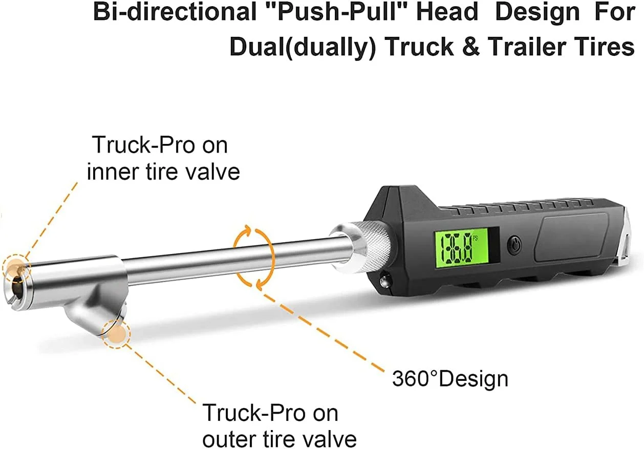 فشارسنج دیجیتال لاستیک KASTWAVE، 230 PSI، با سر دوگانه برای کامیون و RV، دارای LCD با نور پس زمینه و چراغ قوه با جاکلیدی، با شیلنگ انعطاف پذیر برای خودرو، موتور سیکلت فشارسنج دیجیتال لاستیک KASTWAVE، 230 PSI، با سر دوگانه برای کامیون و RV، دارای LCD با نور پس زمینه و چراغ قوه با جاکلیدی، با شیلنگ انعطاف پذیر برای خودرو، موتور سیکلت