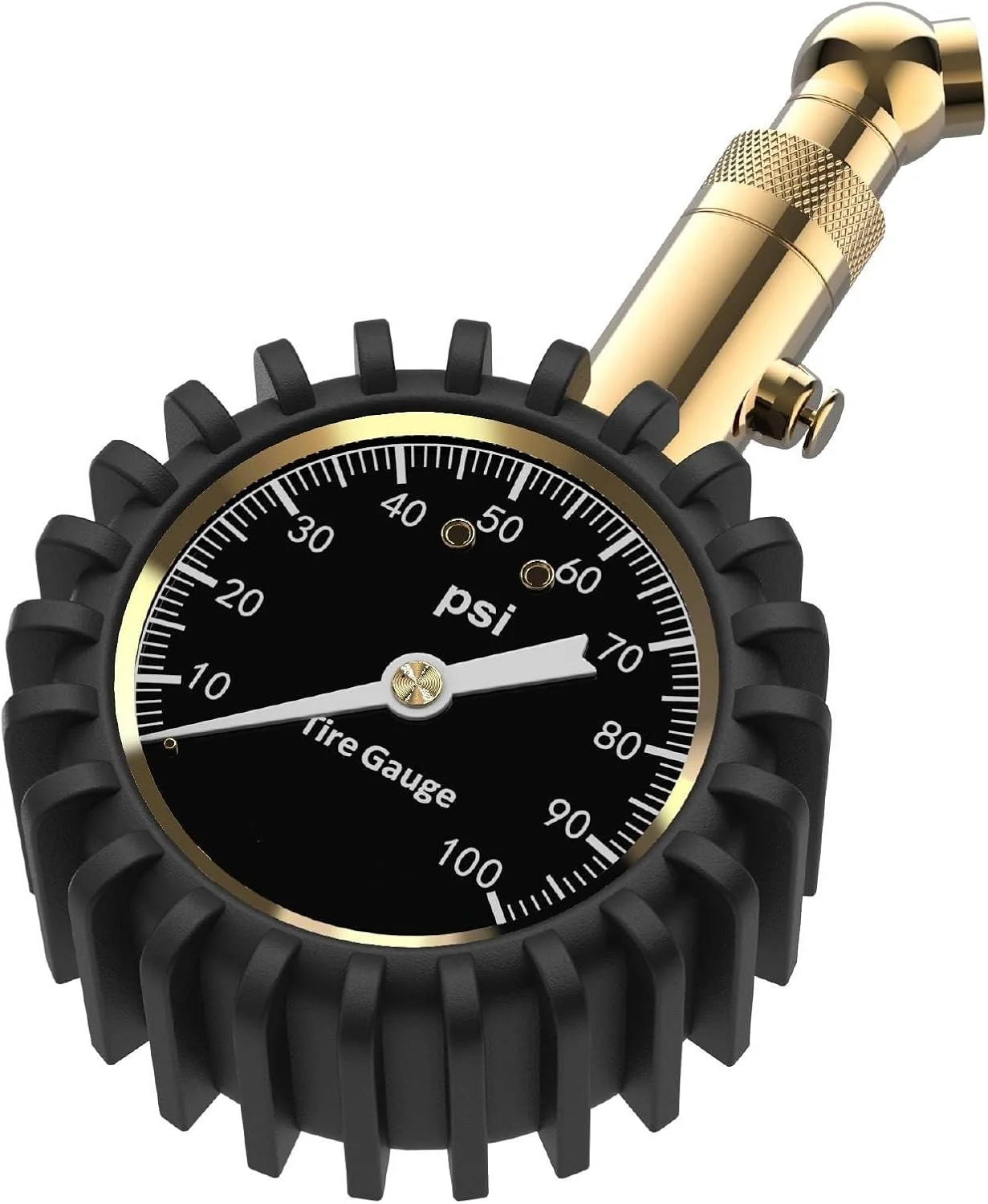 فشارسنج تایر خزنا (0-100 PSI)، فشارسنج باد تایر خودرو با صفحه نمایش بزرگ 2 اینچی درخشان، فشارسنج تایر جمع و جور با PSI بالا برای لاستیک خودرو و کامیون