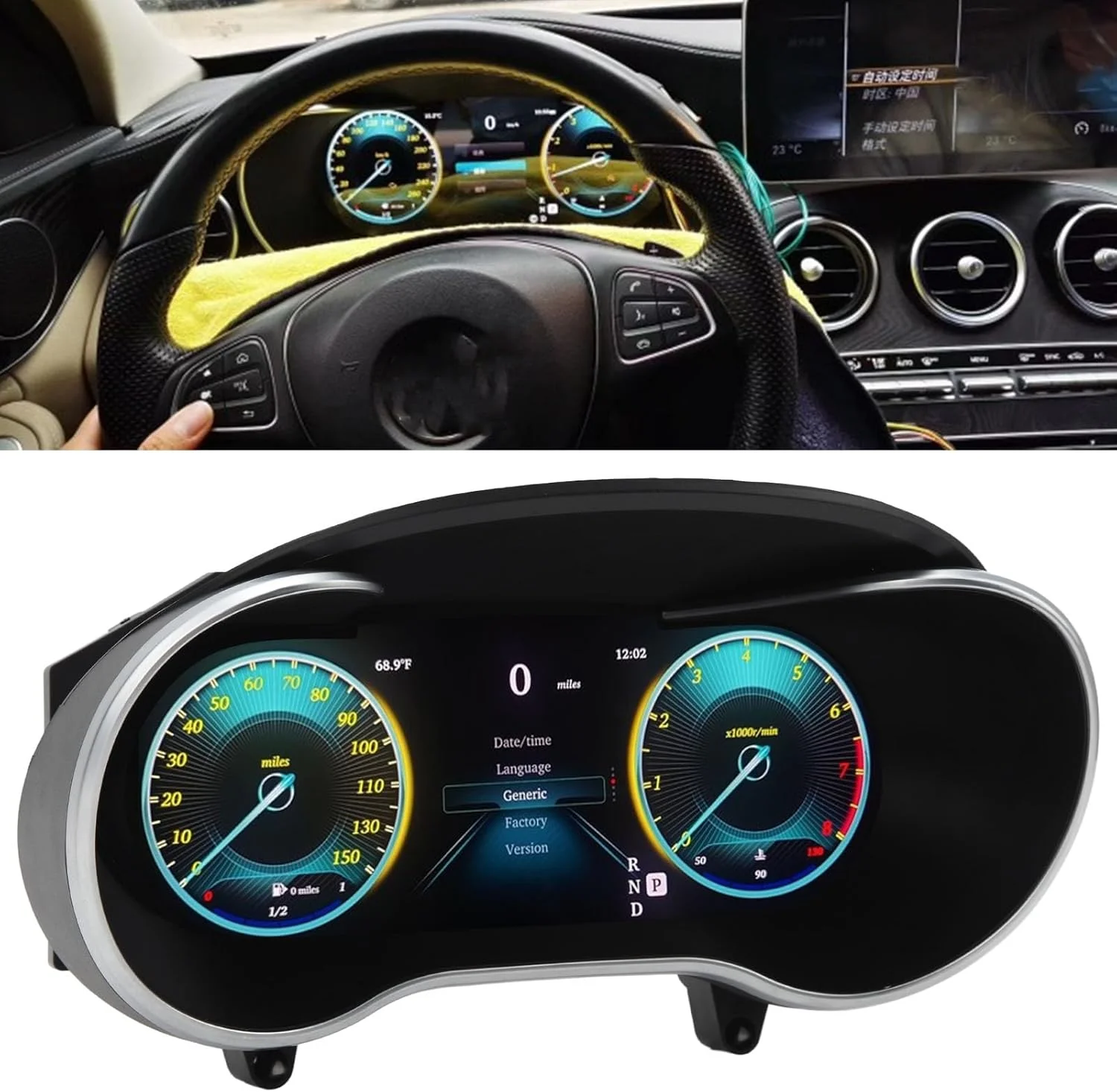 صفحه نمایش LCD خودرو Luqeeg، صفحه کیلومتر شمار 10 اینچی، صفحه نمایش اطلاعات خودرو چند منظوره با کیفیت بالا برای جایگزینی خودرو کلاس C W205 مدل 2014 تا 2021 صفحه نمایش LCD خودرو Luqeeg، صفحه کیلومتر شمار 10 اینچی، صفحه نمایش اطلاعات خودرو چند منظوره با کیفیت بالا برای جایگزینی خودرو کلاس C W205 مدل 2014 تا 2021