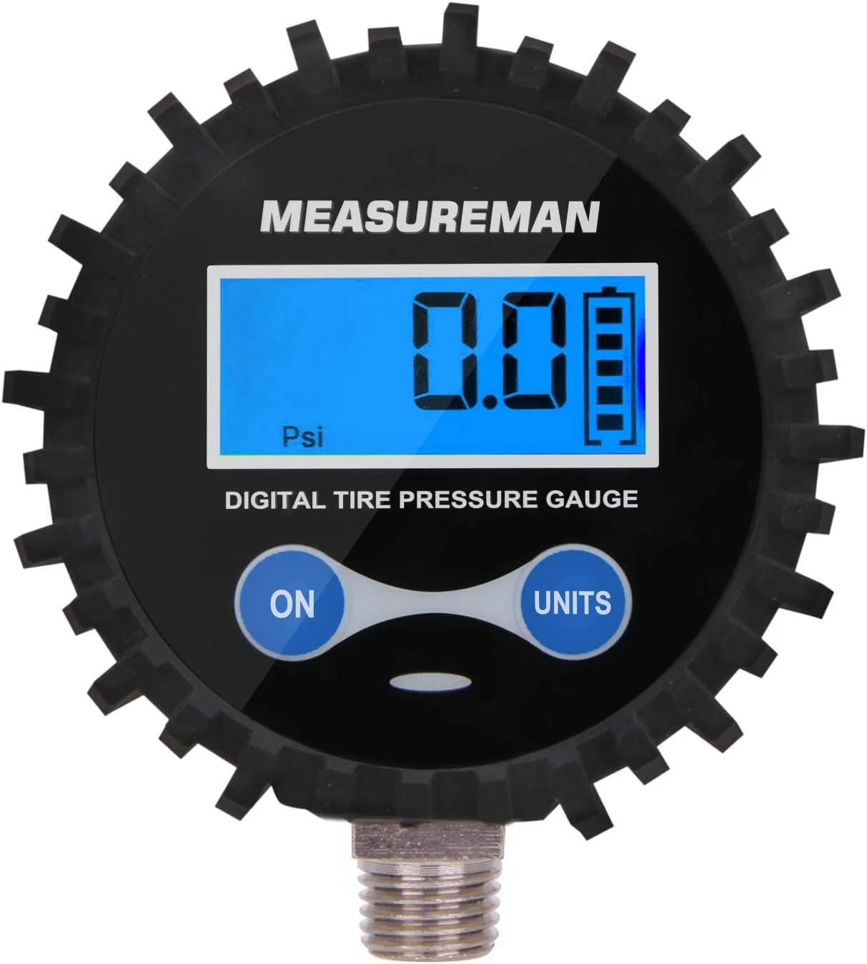 گیج فشار هوای دیجیتال MEASUREMAN با صفحه نمایش 2-1/2 اینچی، اتصال 1/4 اینچی NPT از پایین و روکش محافظ، 0-200psi، دقت 1٪، تغذیه با باتری با نور LED گیج فشار هوای دیجیتال MEASUREMAN با صفحه نمایش 2-1/2 اینچی، اتصال 1/4 اینچی NPT از پایین و روکش محافظ، 0-200psi، دقت 1٪، تغذیه با باتری با نور LED