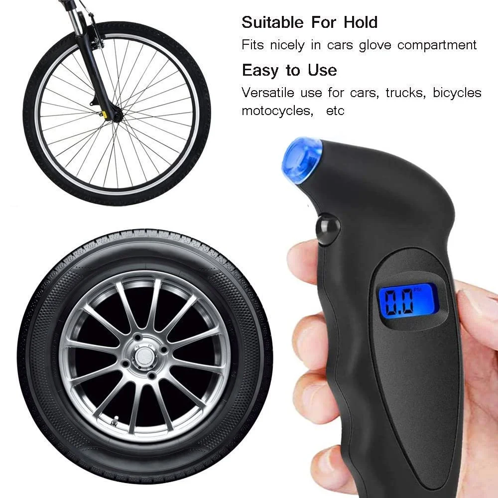 فشارسنج دیجیتال باد لاستیک Minta، ابزار بررسی فشار تایر، با صفحه نمایش LCD دارای نور پس زمینه و دسته ضد لغزش، محدوده 0-150 PSI، چهار حالت واحد، با عملکرد خاموش شدن خودکار، برای خودرو، کامیون و دوچرخه فشارسنج دیجیتال باد لاستیک Minta، ابزار بررسی فشار تایر، با صفحه نمایش LCD دارای نور پس زمینه و دسته ضد لغزش، محدوده 0-150 PSI، چهار حالت واحد، با عملکرد خاموش شدن خودکار، برای خودرو، کامیون و دوچرخه