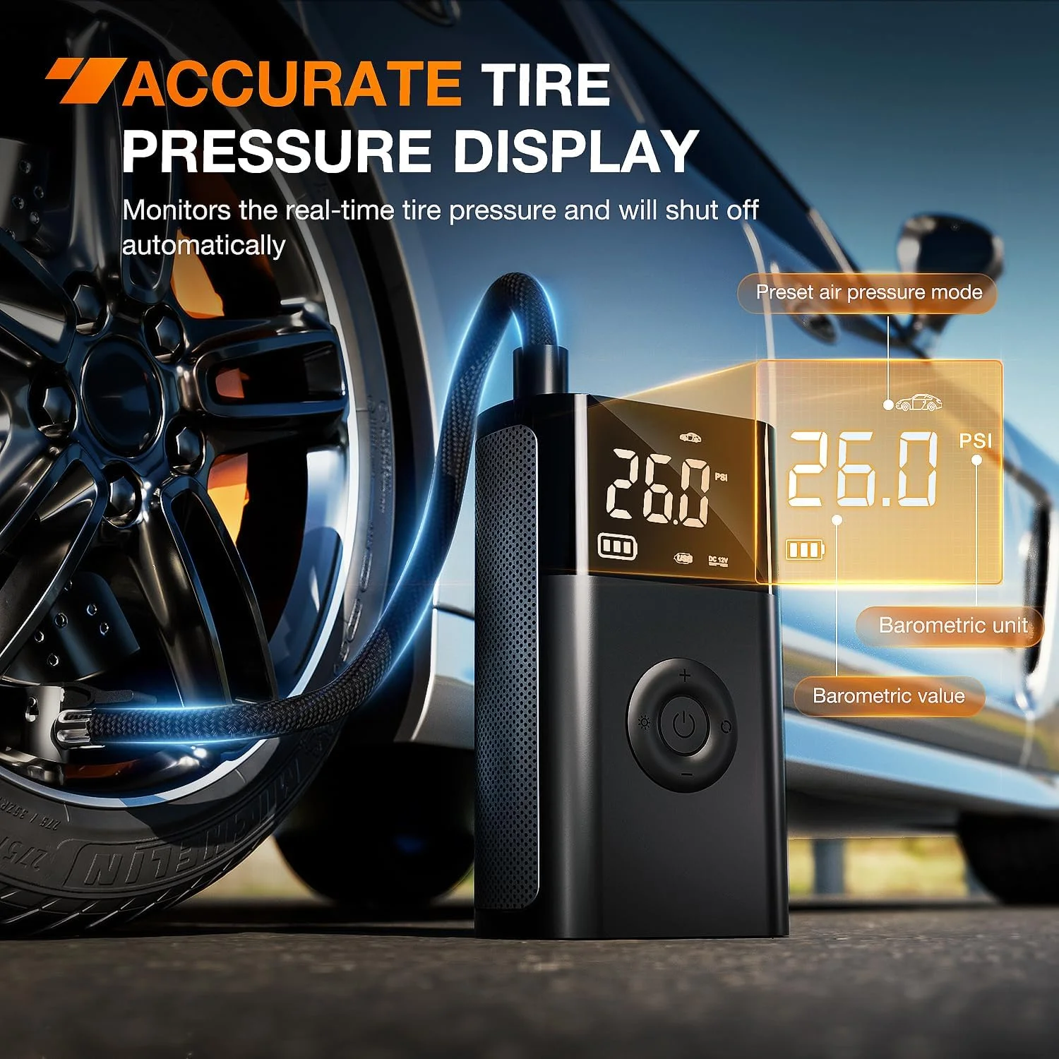 پمپ باد نی لایت، کمپرسور هوای قابل حمل، باتری قابل شارژ 12 ولت DC، 150 PSI، خاموشی خودکار بی سیم با گیج فشار دیجیتال، پمپ هوای با تورم 2 برابر سریعتر برای ماشین و موتورسیکلت پمپ باد نی لایت، کمپرسور هوای قابل حمل، باتری قابل شارژ 12 ولت DC، 150 PSI، خاموشی خودکار بی سیم با گیج فشار دیجیتال، پمپ هوای با تورم 2 برابر سریعتر برای ماشین و موتورسیکلت