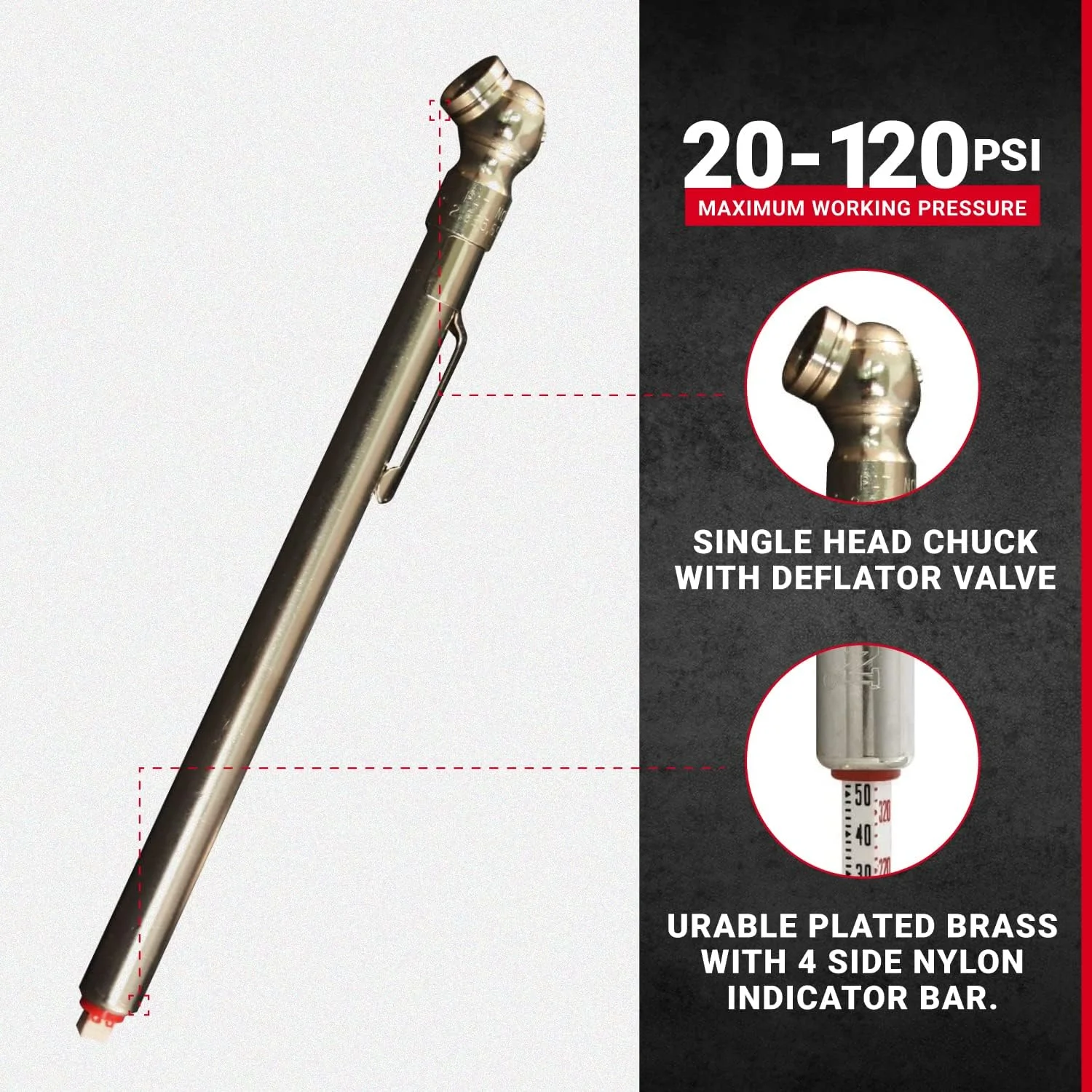 فشارسنج مدادی تایر MILTON S-925 فشارسنج مدادی تایر MILTON S-925