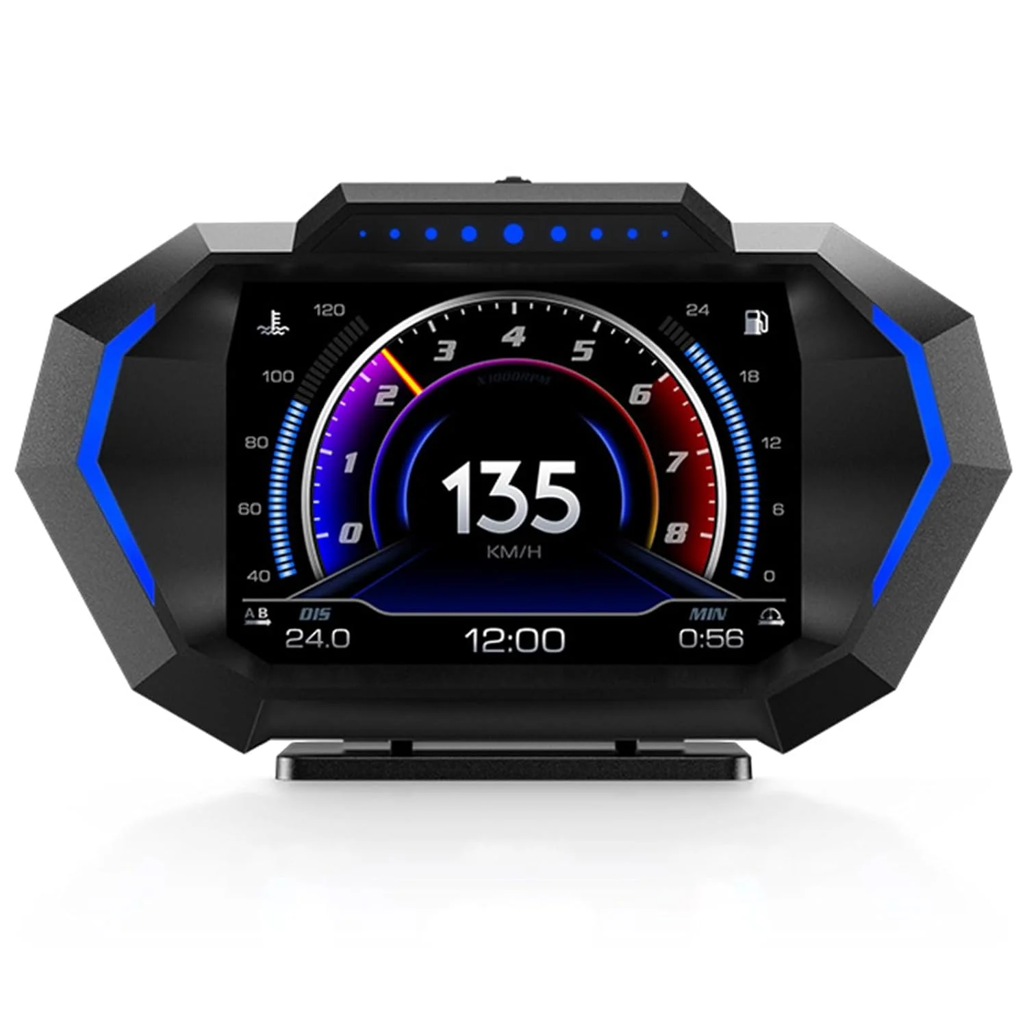 نمایشگر سربالا HUD برای خودرو، مانیتور چند داده ای OBD+GPS، سرعت سنج دیجیتال، آلارم سرعت بالا، دور موتور، دمای آب، فشار توربو، سنج هوشمند برای اکثر وسایل نقلیه بعد از 2008