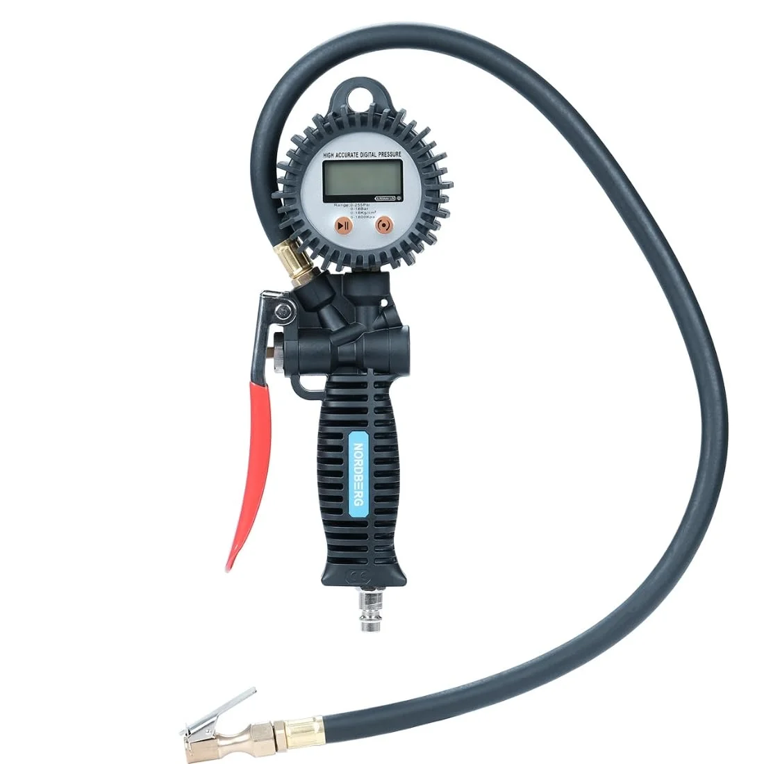 نوردبرگ درجه باد دیجیتال تایر مدل Ti63 مناسب کار سنگین، با شیلنگ لاستیکی 70 سانتی متری، نمایش 4 واحد PSI، KPA، Bar یا Kg/cm2. حداکثر فشار 8.5 بار نوردبرگ درجه باد دیجیتال تایر مدل Ti63 مناسب کار سنگین، با شیلنگ لاستیکی 70 سانتی متری، نمایش 4 واحد PSI، KPA، Bar یا Kg/cm2. حداکثر فشار 8.5 بار