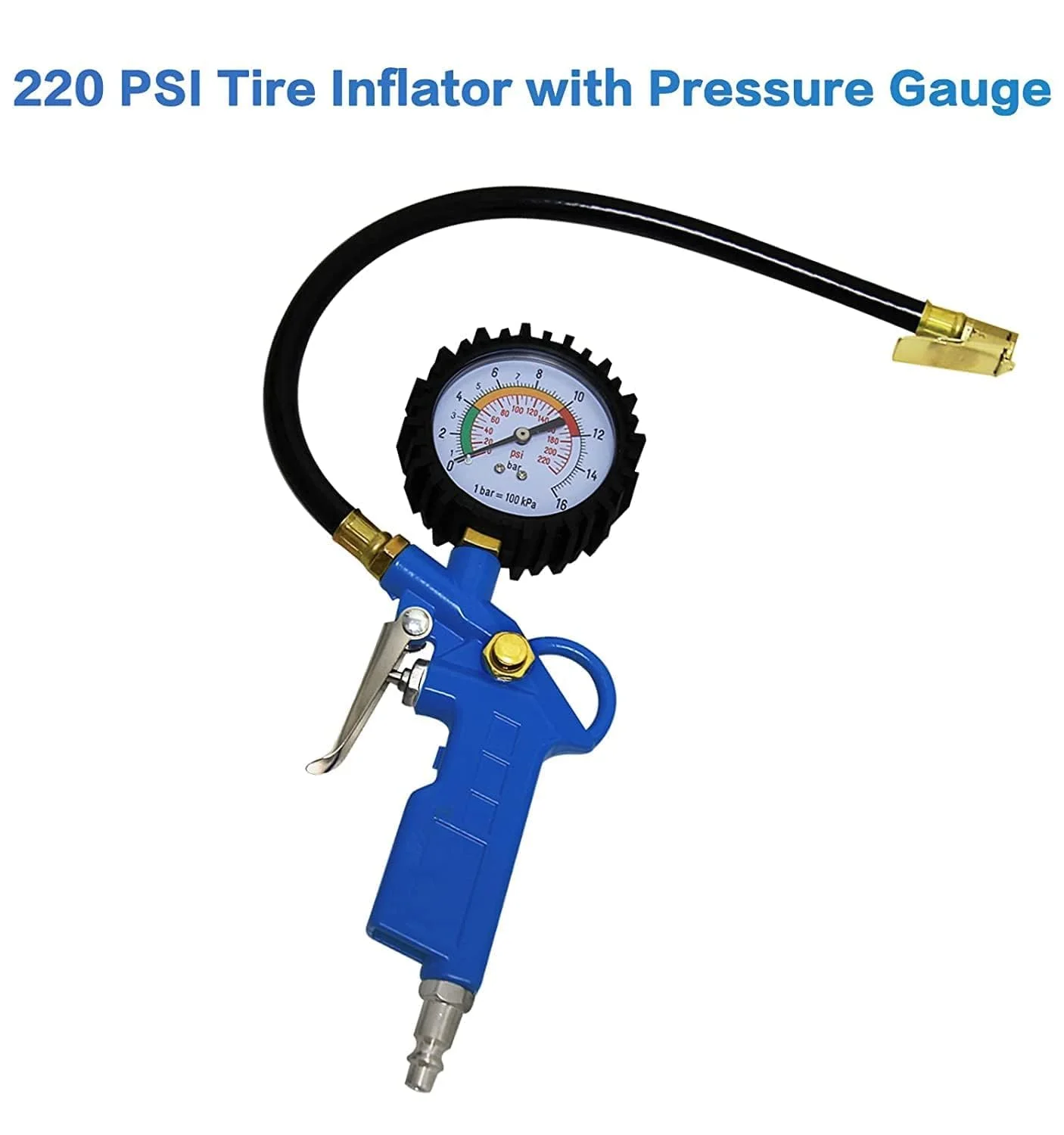 OKSTENCK دستگاه تنظیم باد لاستیک خودرو با فشارسنج 220 PSI، لوازم جانبی کمپرسور با شلنگ لاستیکی و اتصال سریع برای خودرو، موتورسیکلت OKSTENCK دستگاه تنظیم باد لاستیک خودرو با فشارسنج 220 PSI، لوازم جانبی کمپرسور با شلنگ لاستیکی و اتصال سریع برای خودرو، موتورسیکلت