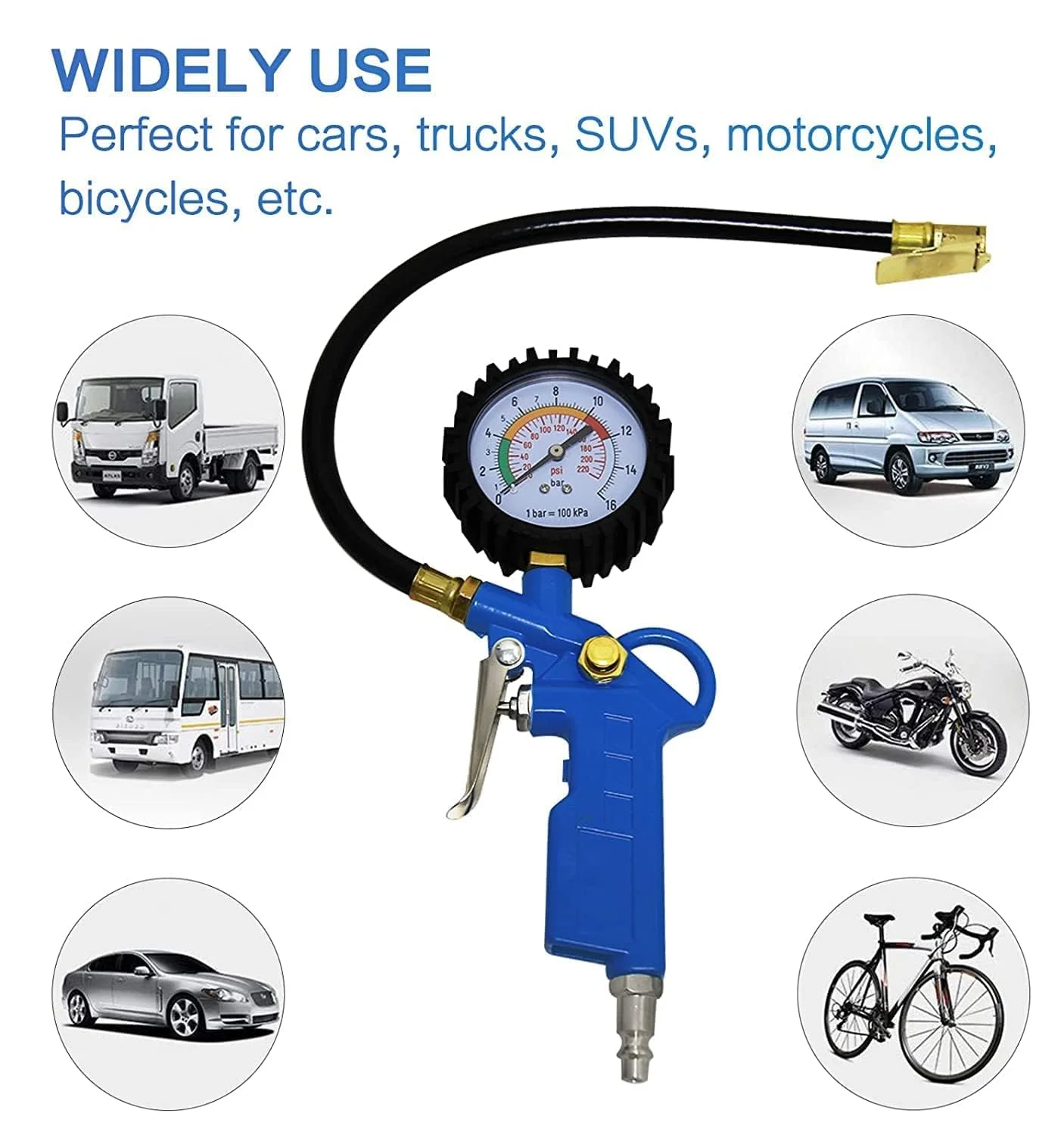 OKSTENCK دستگاه تنظیم باد لاستیک خودرو با فشارسنج 220 PSI، لوازم جانبی کمپرسور با شلنگ لاستیکی و اتصال سریع برای خودرو، موتورسیکلت OKSTENCK دستگاه تنظیم باد لاستیک خودرو با فشارسنج 220 PSI، لوازم جانبی کمپرسور با شلنگ لاستیکی و اتصال سریع برای خودرو، موتورسیکلت