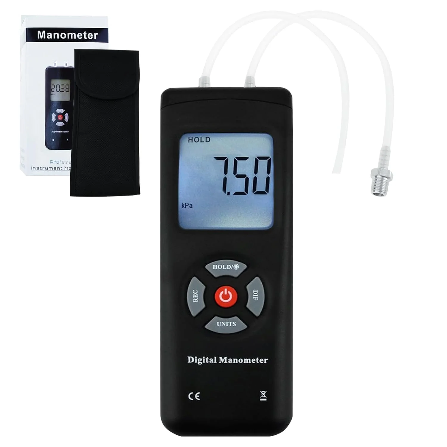 مانومتر دیجیتال حرفه ای، فشارسنج قابل حمل هوا/گاز با 11 واحد اندازه گیری به همراه نور پس زمینه، ±13.78kPa ±2PSI، مناسب برای اختلاف فشار 1-2 لوله، تهویه و غیره مانومتر دیجیتال حرفه ای، فشارسنج قابل حمل هوا/گاز با 11 واحد اندازه گیری به همراه نور پس زمینه، ±13.78kPa ±2PSI، مناسب برای اختلاف فشار 1-2 لوله، تهویه و غیره