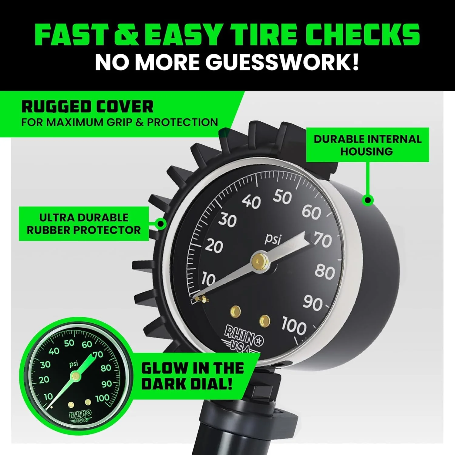 گیج تنظیم باد تایر راینو USA مدل RGAUGE-0150 گیج تنظیم باد تایر راینو USA مدل RGAUGE-0150