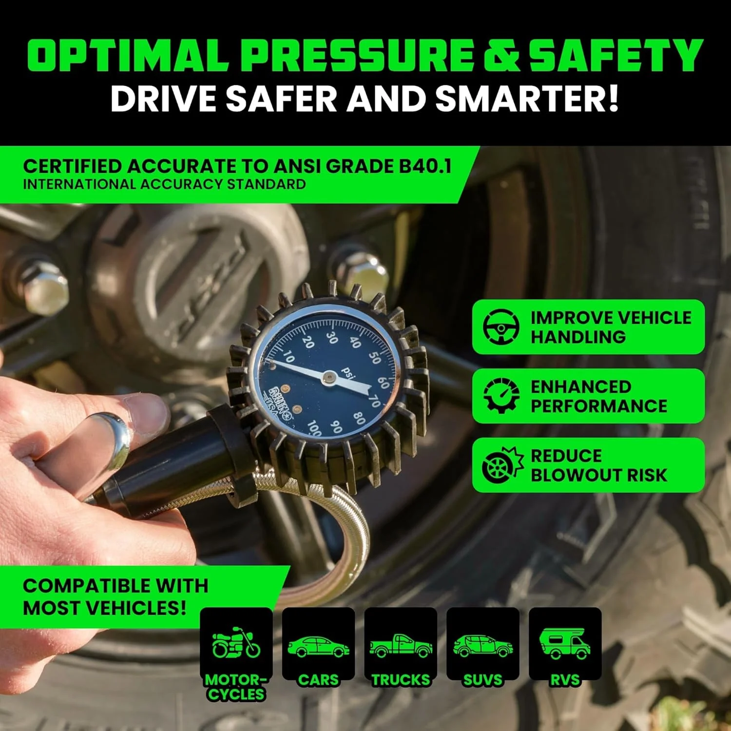 گیج تنظیم باد تایر راینو USA مدل RGAUGE-0150 گیج تنظیم باد تایر راینو USA مدل RGAUGE-0150