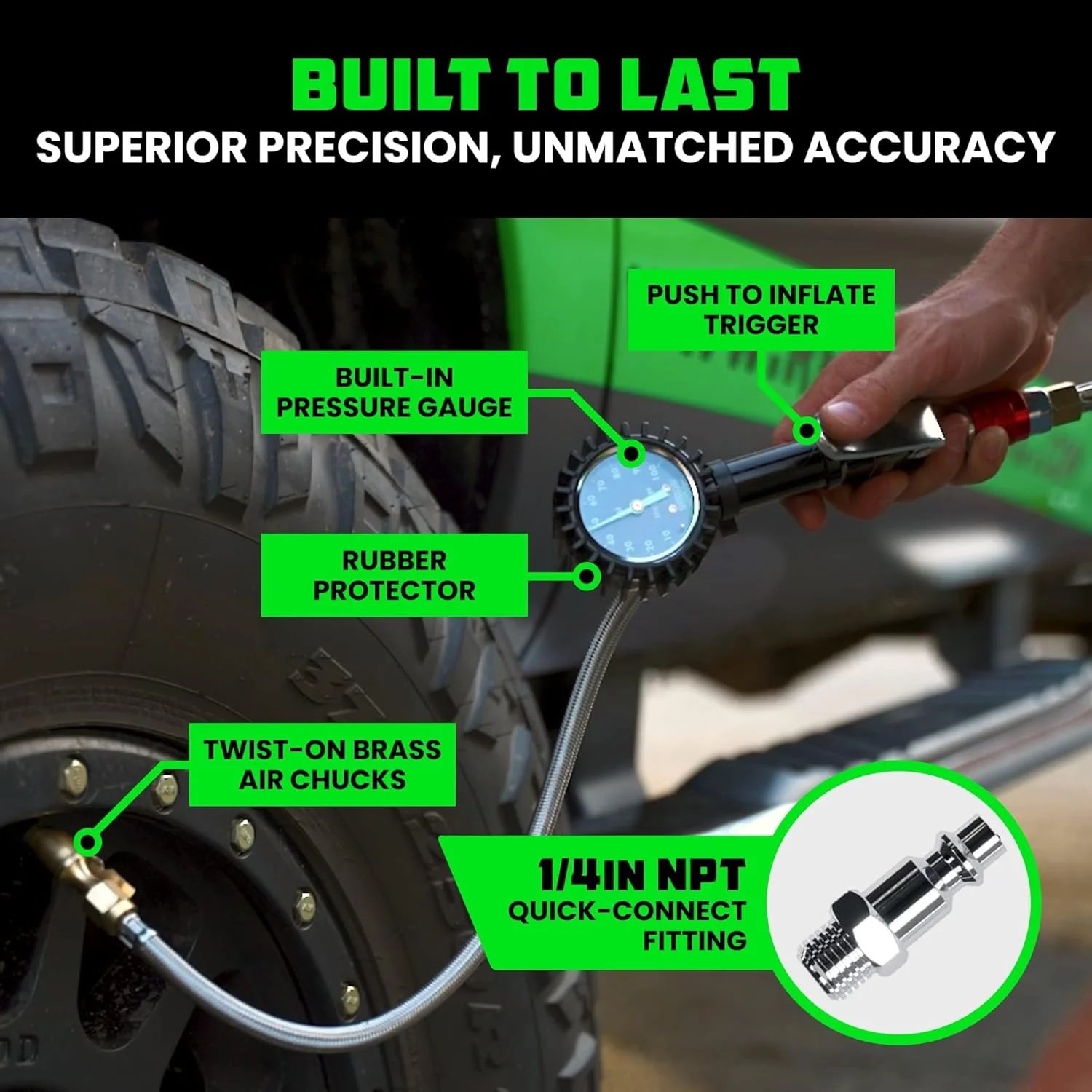 گیج تنظیم باد تایر راینو USA مدل RGAUGE-0150 گیج تنظیم باد تایر راینو USA مدل RGAUGE-0150