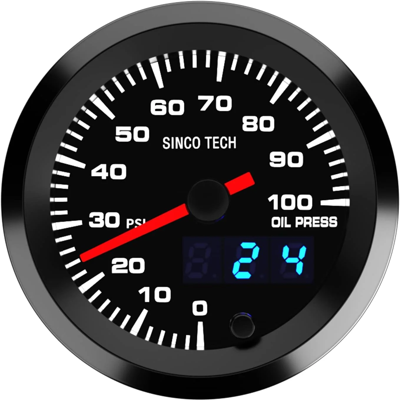 گیج فشار روغن خودرو SINCO TECH، 52 میلی‌متری، نمایشگر دیجیتال، نشانگر LED هفت رنگ، کیت گیج فشار روغن 12 ولت، یونیورسال (گیج فشار روغن)…