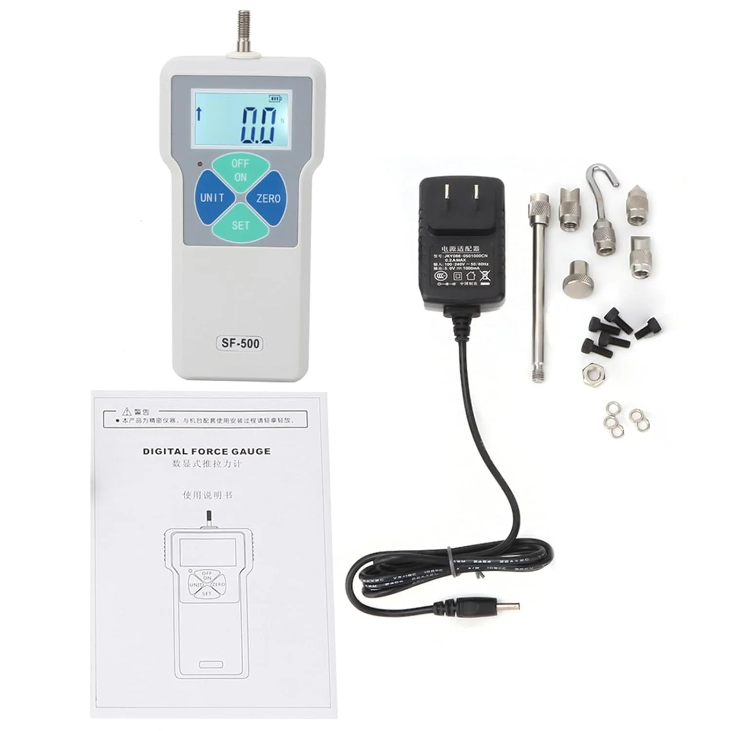نیروسنج دیجیتال SF-500، 500 نیوتن، 100-240 ولت (دوشاخه آمریکایی) نیروسنج دیجیتال SF-500، 500 نیوتن، 100-240 ولت (دوشاخه آمریکایی)