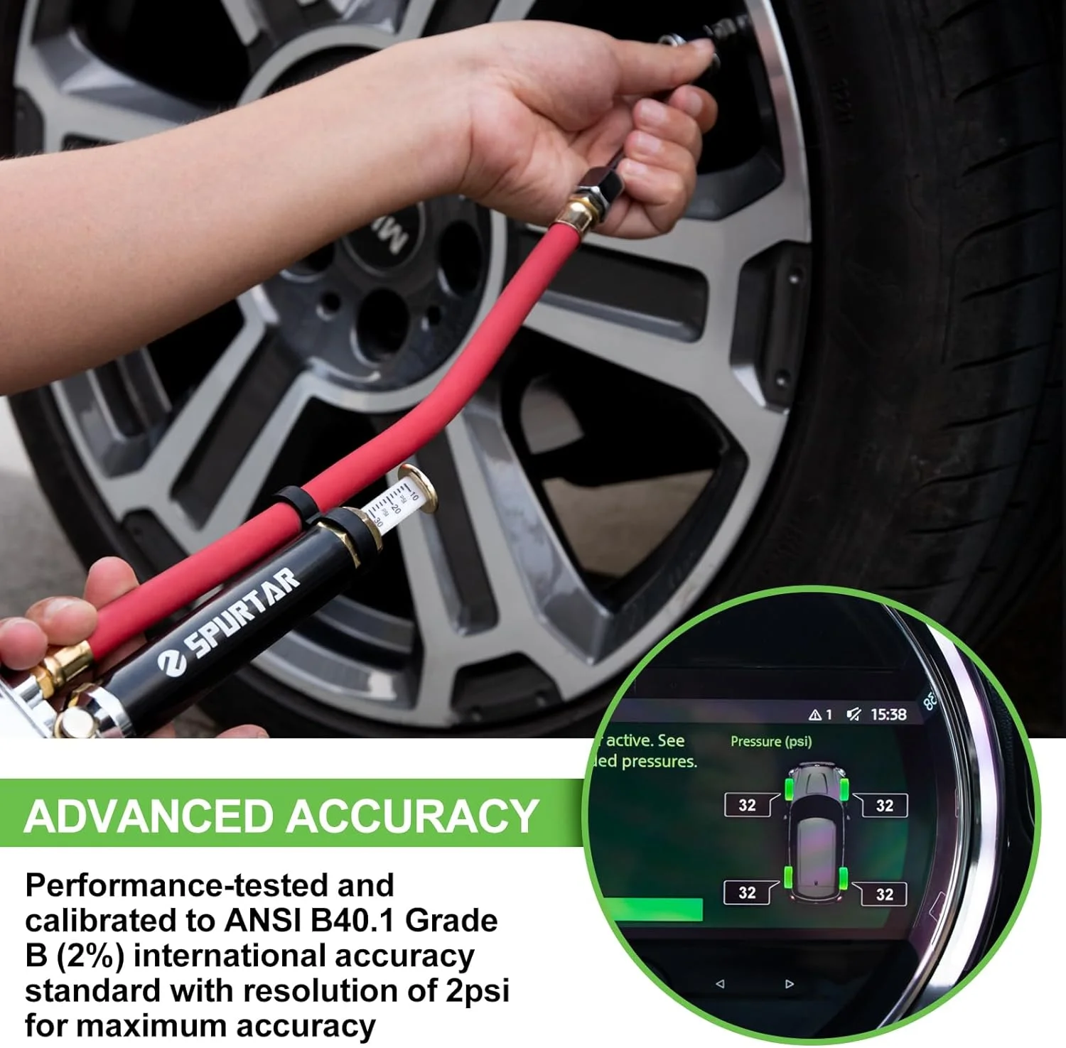 دستگاه تنظیم باد لاستیک خودرو Spurtar با فشار 10-120 PSI به همراه ابزار 4 طرفه، هسته والف، شلنگ هوا 12 اینچی برای کامیون، موتورسیکلت و دوچرخه دستگاه تنظیم باد لاستیک خودرو Spurtar با فشار 10-120 PSI به همراه ابزار 4 طرفه، هسته والف، شلنگ هوا 12 اینچی برای کامیون، موتورسیکلت و دوچرخه