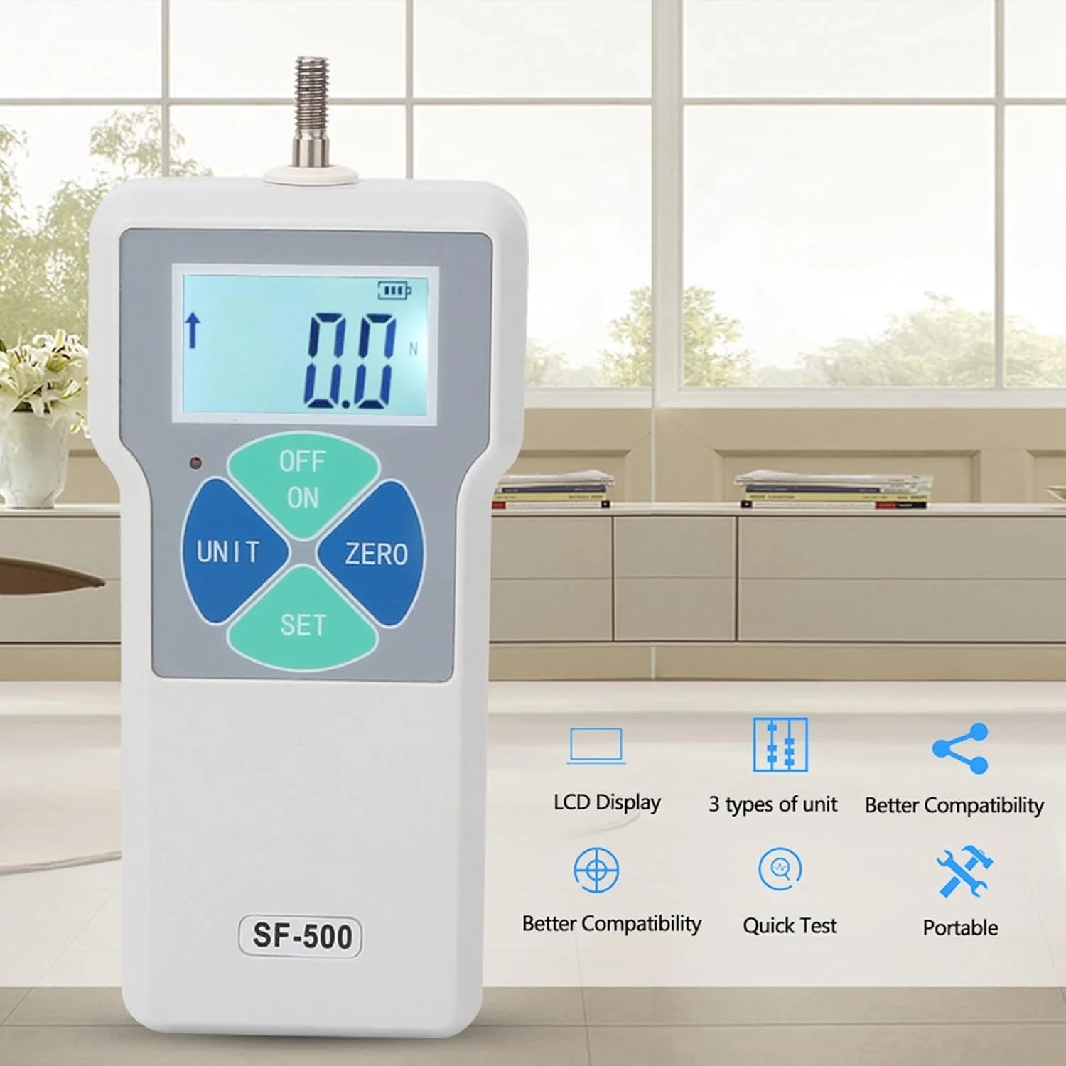 نیروسنج دیجیتال SF-500، 500 نیوتن، 100-240 ولت (دوشاخه آمریکایی) نیروسنج دیجیتال SF-500، 500 نیوتن، 100-240 ولت (دوشاخه آمریکایی)