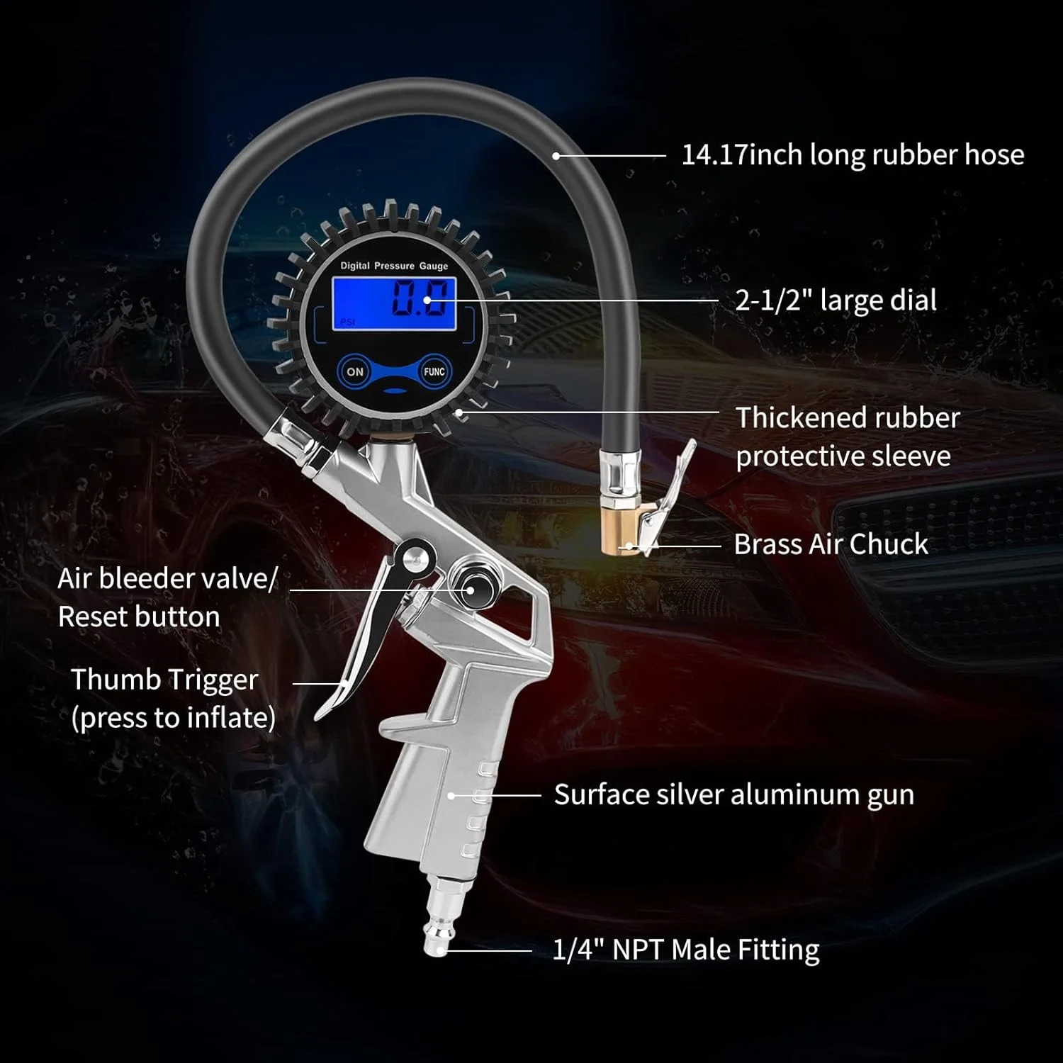 گیج فشار باد دیجیتال TERRIFI با قابلیت تنظیم باد، 0-150 PSI - دارای سری دقیق، دقت نمایش 0.1 - سازگار با کمپرسور هوا برای باد کردن چرخ گیج فشار باد دیجیتال TERRIFI با قابلیت تنظیم باد، 0-150 PSI - دارای سری دقیق، دقت نمایش 0.1 - سازگار با کمپرسور هوا برای باد کردن چرخ