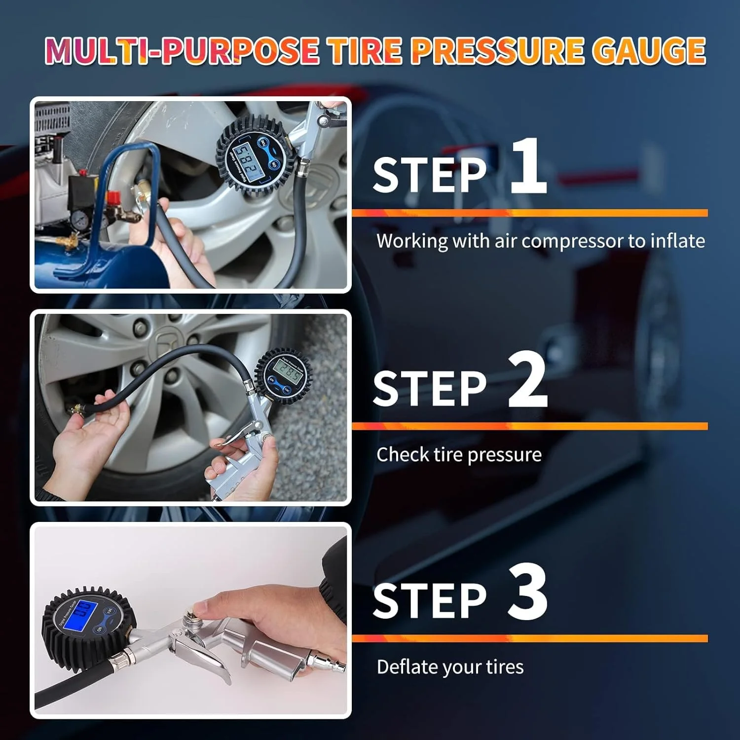 گیج فشار باد دیجیتال TERRIFI با قابلیت تنظیم باد، 0-150 PSI - دارای سری دقیق، دقت نمایش 0.1 - سازگار با کمپرسور هوا برای باد کردن چرخ گیج فشار باد دیجیتال TERRIFI با قابلیت تنظیم باد، 0-150 PSI - دارای سری دقیق، دقت نمایش 0.1 - سازگار با کمپرسور هوا برای باد کردن چرخ