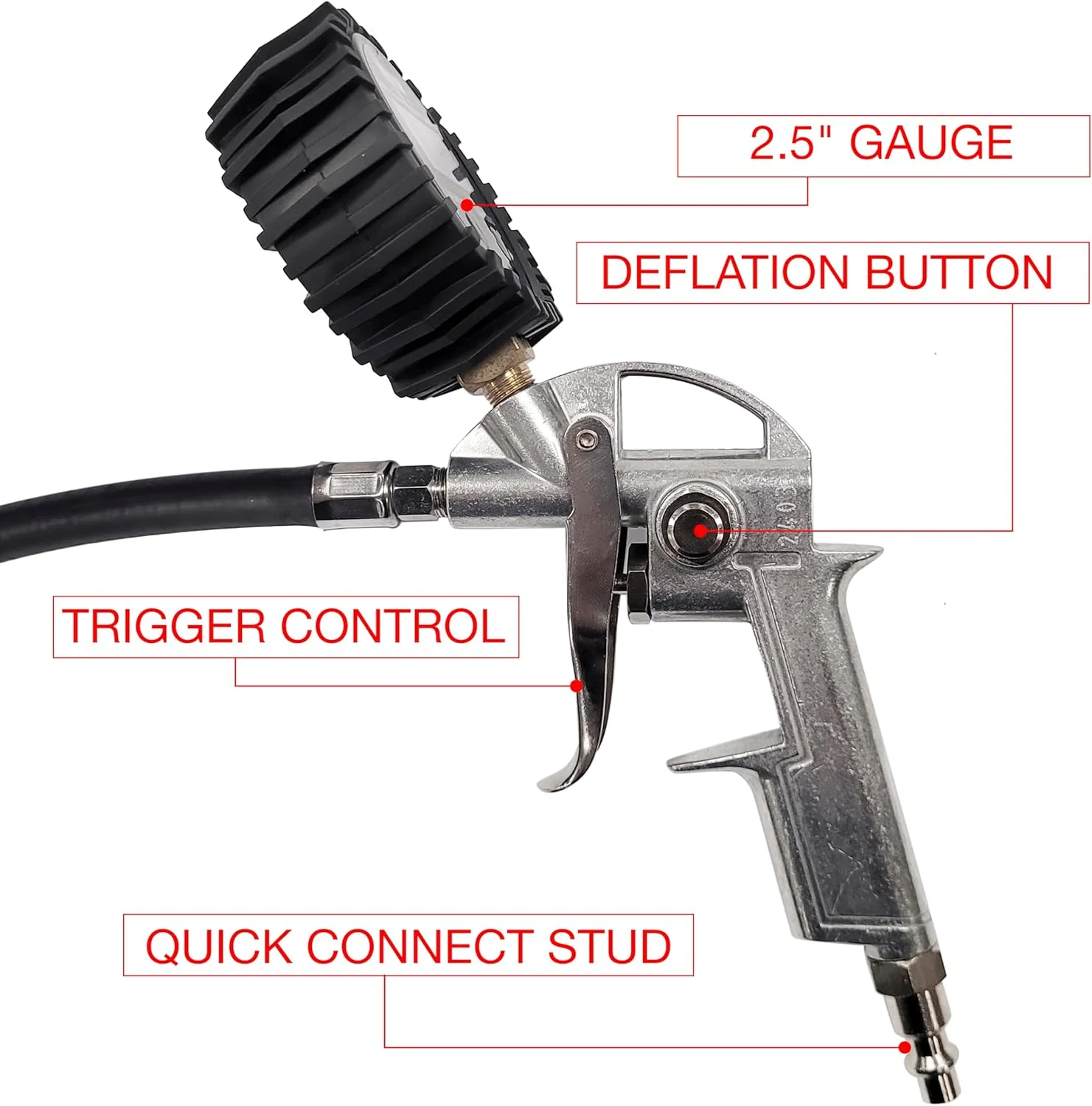 تفنگ باد دیجیتال VIAIR 00042 با گیج 2.5 اینچی و کیف حمل، مشکی تفنگ باد دیجیتال VIAIR 00042 با گیج 2.5 اینچی و کیف حمل، مشکی