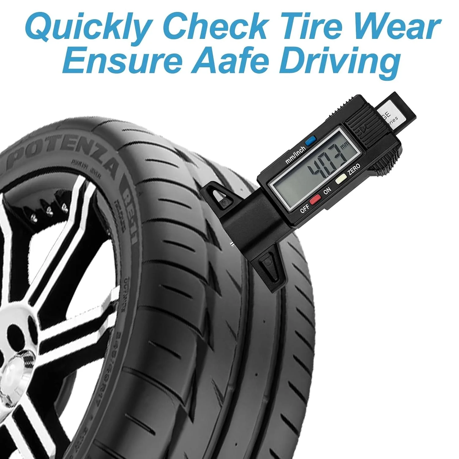 عمق سنج آج تایر OSHIMA، عمق سنج دیجیتال آج تایر با صفحه نمایش LCD، 0-25.6 میلی متر، خواندن آسان، اندازه قابل حمل، مناسب برای اتومبیل، کامیون، موتور سیکلت