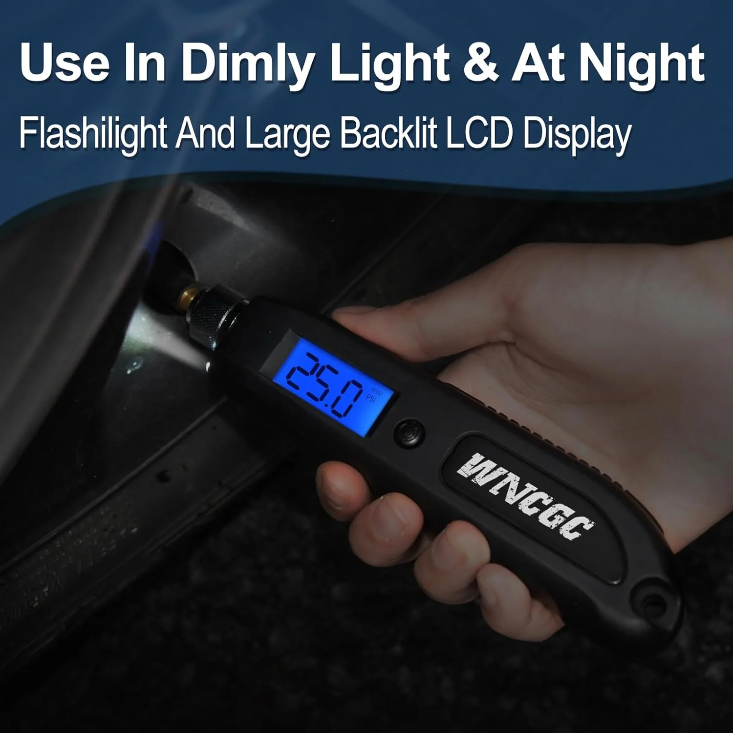 فشارسنج دیجیتال تایر، 230 PSI، دارای 4 مدل، فشارسنج بادی سنگین با صفحه نمایش LCD بزرگتر با نور پس زمینه و چراغ قوه فشارسنج دیجیتال تایر، 230 PSI، دارای 4 مدل، فشارسنج بادی سنگین با صفحه نمایش LCD بزرگتر با نور پس زمینه و چراغ قوه