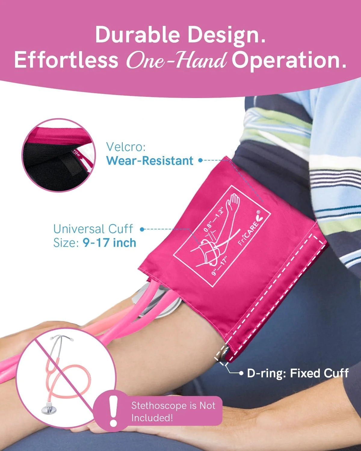 فشارسنج عقربه ای دستی صورتی FriCARE برای دانشجویان پرستاری - فشارسنج حرفه ای برای مطب پزشک - کاف نایلونی بادوام برای نظارت بر فشار خون، دارای کیف حمل، سایز بزرگسال فشارسنج عقربه ای دستی صورتی FriCARE برای دانشجویان پرستاری - فشارسنج حرفه ای برای مطب پزشک - کاف نایلونی بادوام برای نظارت بر فشار خون، دارای کیف حمل، سایز بزرگسال