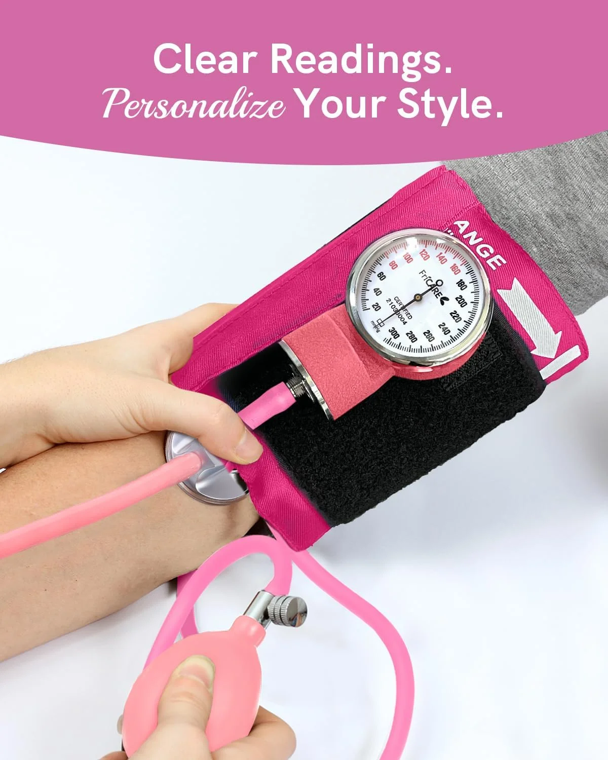 فشارسنج عقربه ای دستی صورتی FriCARE برای دانشجویان پرستاری - فشارسنج حرفه ای برای مطب پزشک - کاف نایلونی بادوام برای نظارت بر فشار خون، دارای کیف حمل، سایز بزرگسال فشارسنج عقربه ای دستی صورتی FriCARE برای دانشجویان پرستاری - فشارسنج حرفه ای برای مطب پزشک - کاف نایلونی بادوام برای نظارت بر فشار خون، دارای کیف حمل، سایز بزرگسال