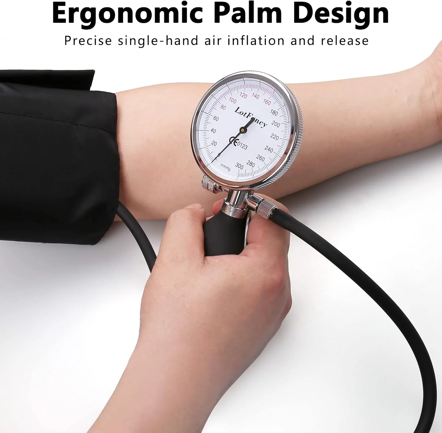 مجموعه گوشی پزشکی و فشارسنج عقربه ای LotFancy، کاف فشار خون دستی 5 در 1 برای نوزادان، کودکان، بزرگسالان، بزرگسالان سایز بزرگ، کاف ران، کیف حمل