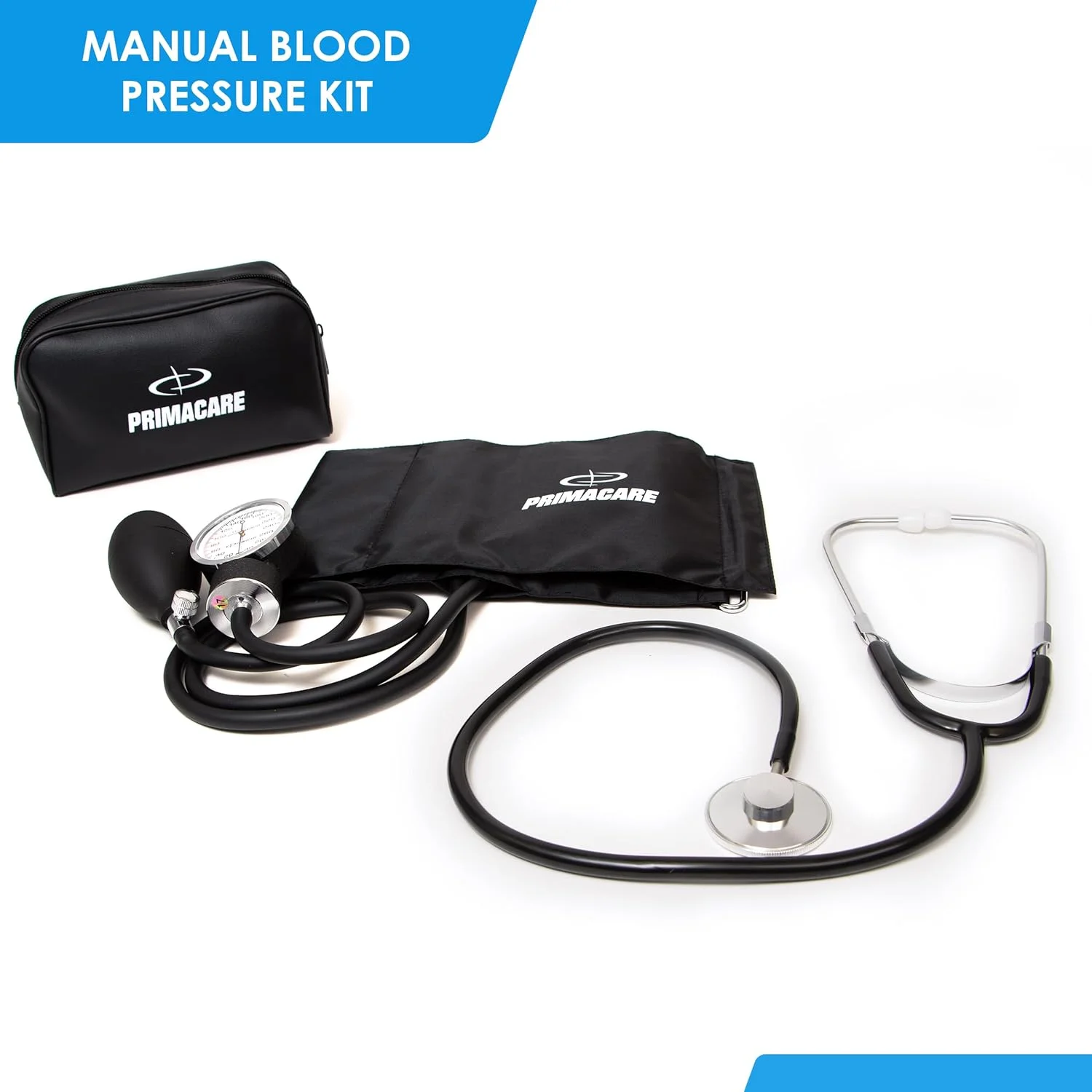 ست فشار خون بزرگسالان سری کلاسیک Primacare DS-9195، شامل فشارسنج عقربه ای با کاف حلقه D و گوشی پزشکی ست فشار خون بزرگسالان سری کلاسیک Primacare DS-9195، شامل فشارسنج عقربه ای با کاف حلقه D و گوشی پزشکی