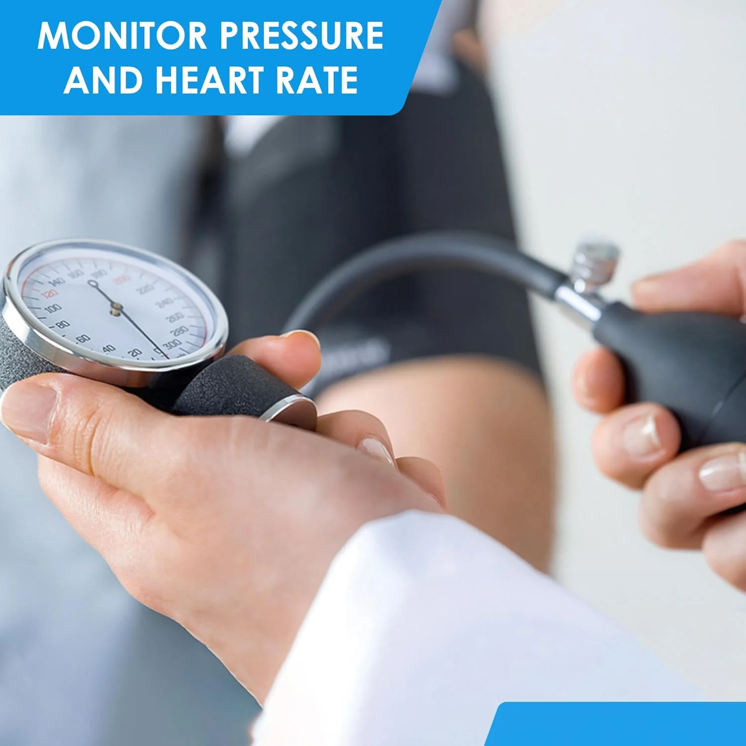 ست فشار خون بزرگسالان سری کلاسیک Primacare DS-9195، شامل فشارسنج عقربه ای با کاف حلقه D و گوشی پزشکی ست فشار خون بزرگسالان سری کلاسیک Primacare DS-9195، شامل فشارسنج عقربه ای با کاف حلقه D و گوشی پزشکی