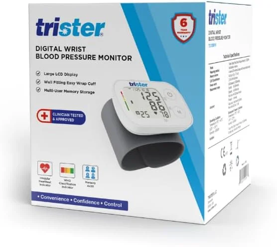 فشارسنج مچی دیجیتال تریستر (TS 315BPW) - برای نظارت آسان و دقیق بر سلامت قلب، شامل: 2 عدد باتری + کیف نگهداری + دفترچه راهنما