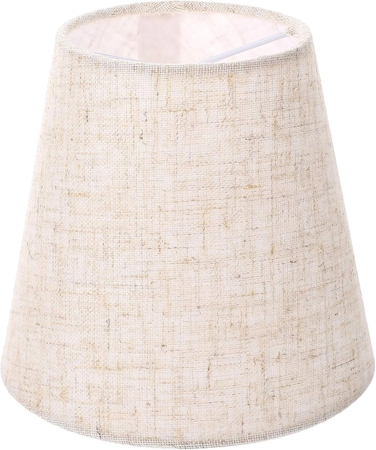 آباژور پارچه ای لوکس شینی، آباژور استوانه ای کتان قهوه ای مناسب چراغ های رومیزی و کنار تختی