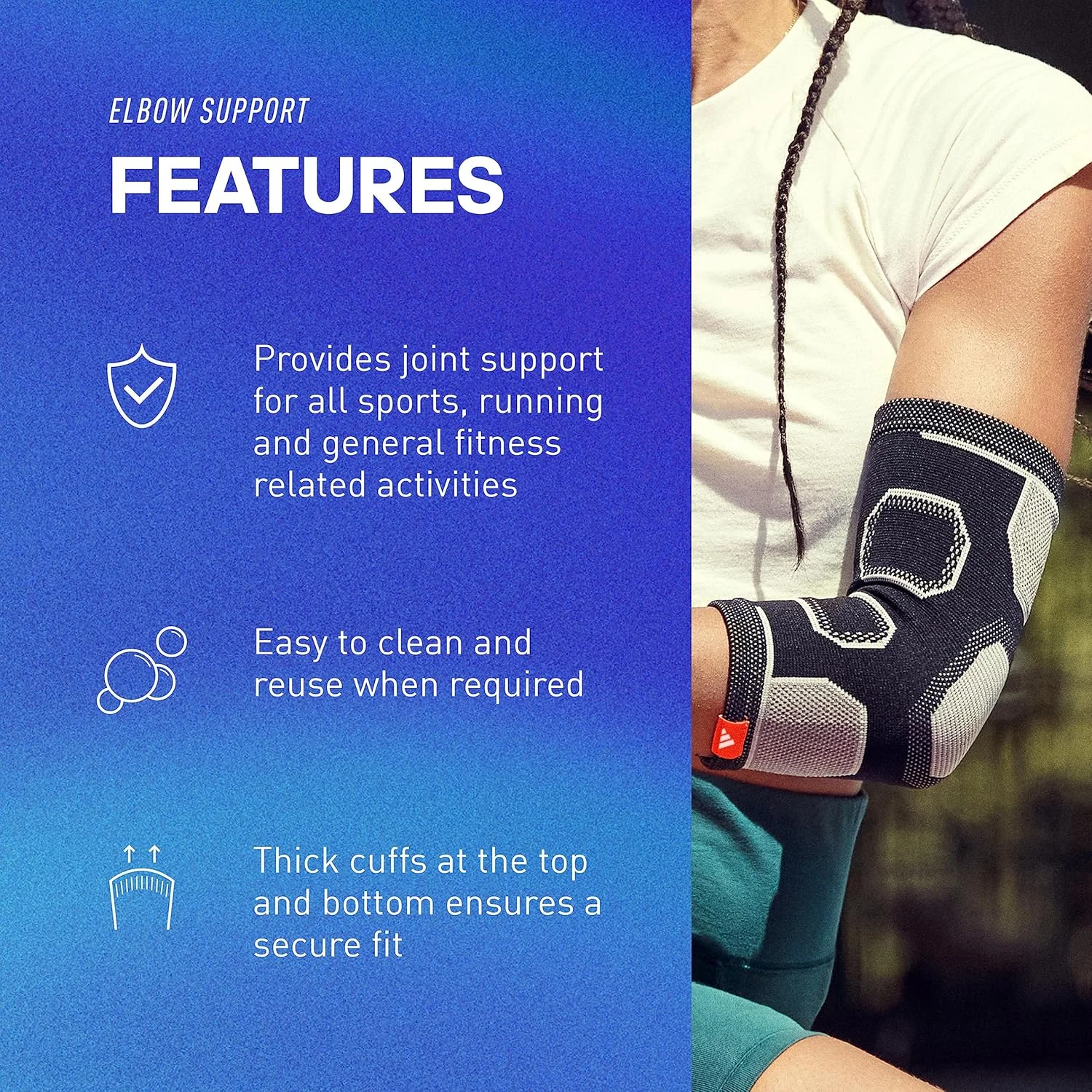 آرنج بند آدیداس - سایز M - 24.6-26 سانتی متر (دور آرنج)