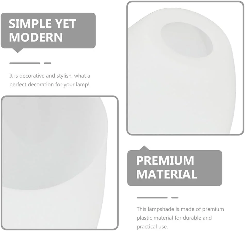 2 عدد آباژور پلاستیکی برای چراغ های آویز، رومیزی و دیواری با طراحی سر صاف و شیب دار، آباژورهای جایگزین چند منظوره برای راه حل های روشنایی منزل